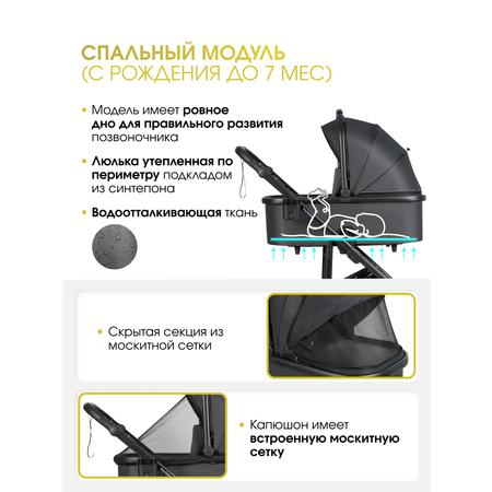 Коляска 3в1 Farfello Sola Trio Comfort черный