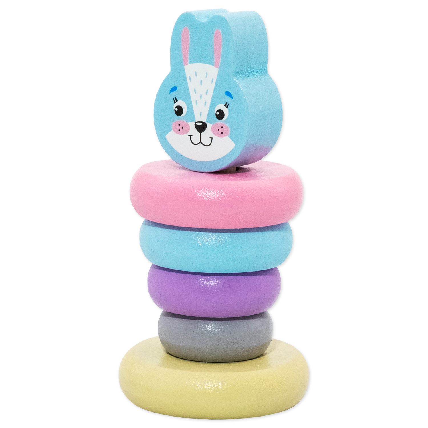 Игрушка Alatoys пирамидка маленькая Зайчик для малышей - фото 6