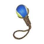 Игрушка для собак Beroma желто-синий мяч на канате