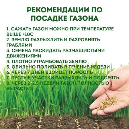 Семена газона Зеленый уголок травосмесь Детская игровая 0.5кг