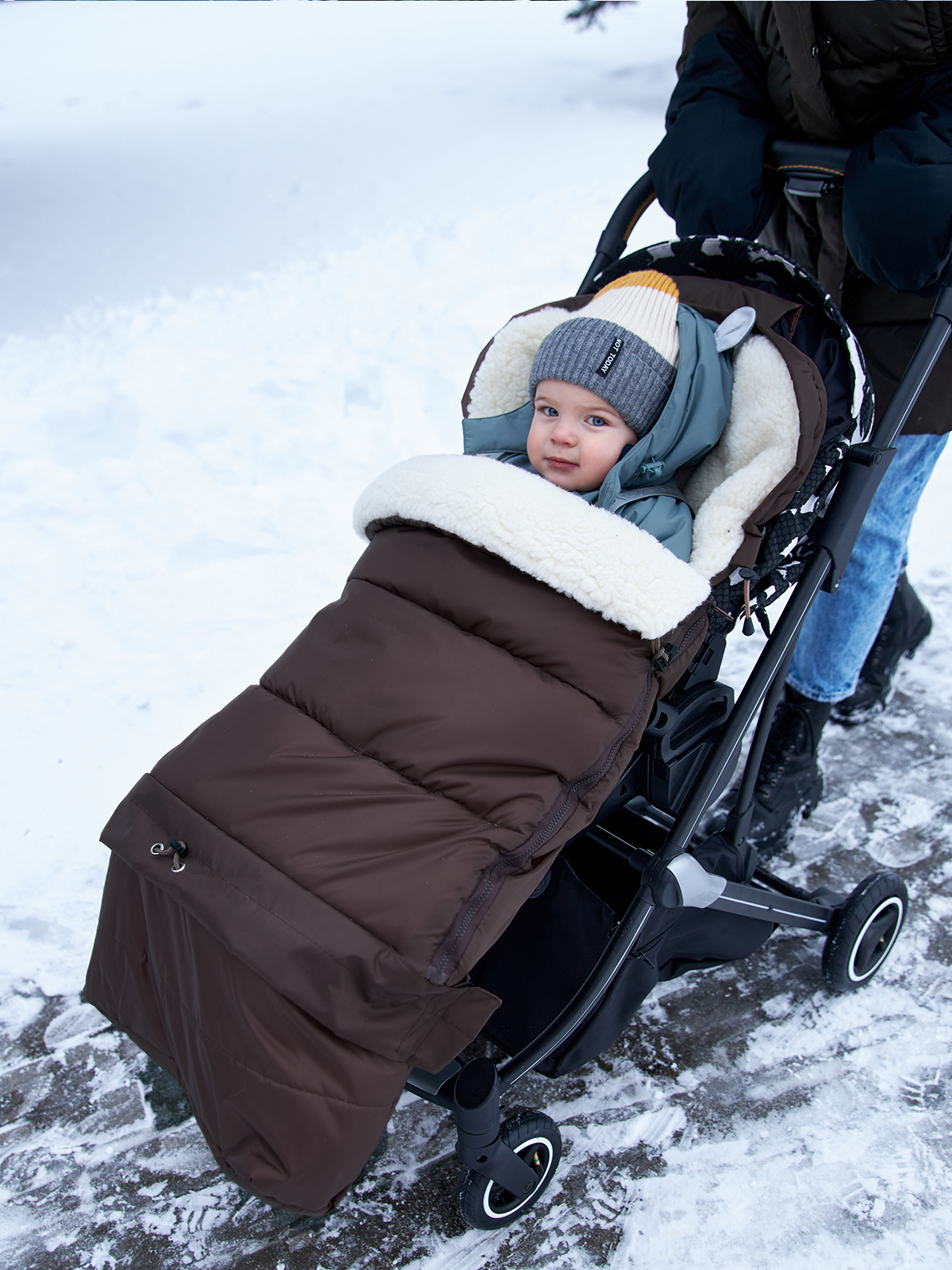 Конверт в коляску Осьминожка Трансформер коричневый - фото 1