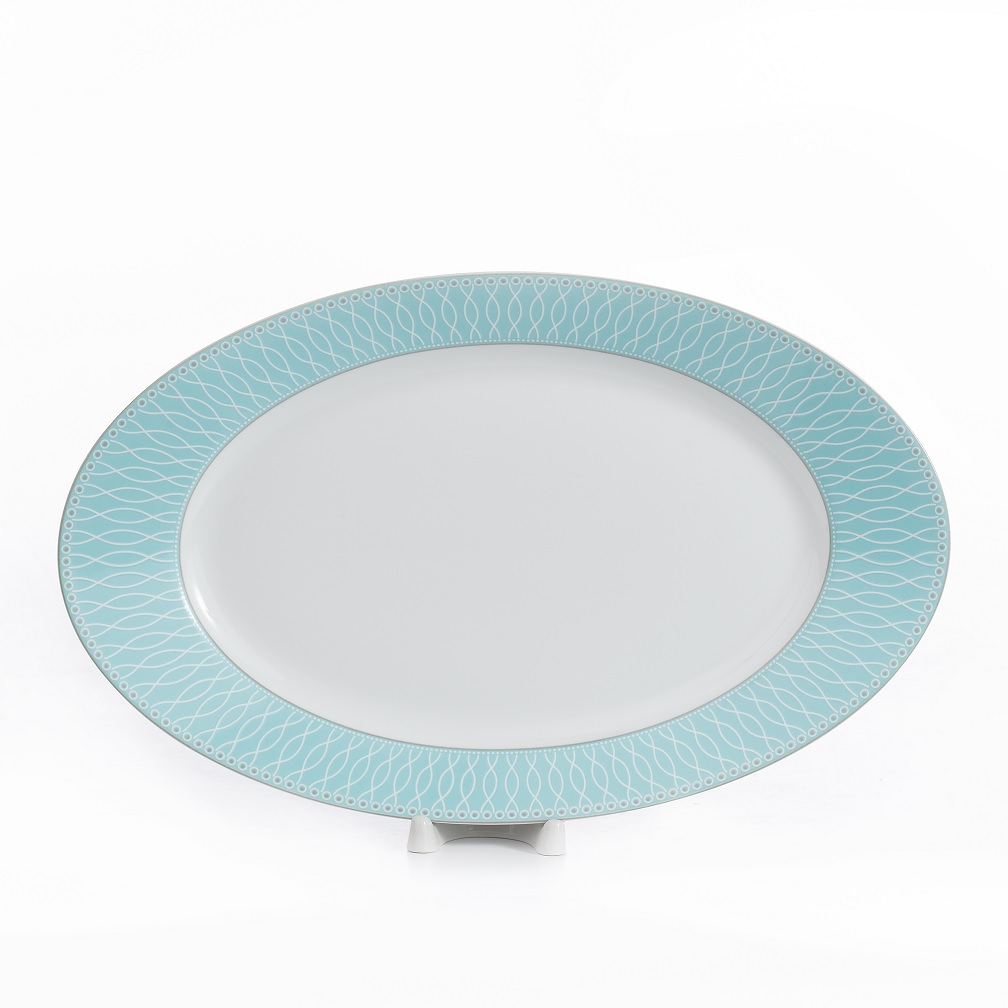 Сервиз столовый 6 персон Zarin Porcelain Industries Shahrzad Zhanti Turquoise 35 предметов - фото 4