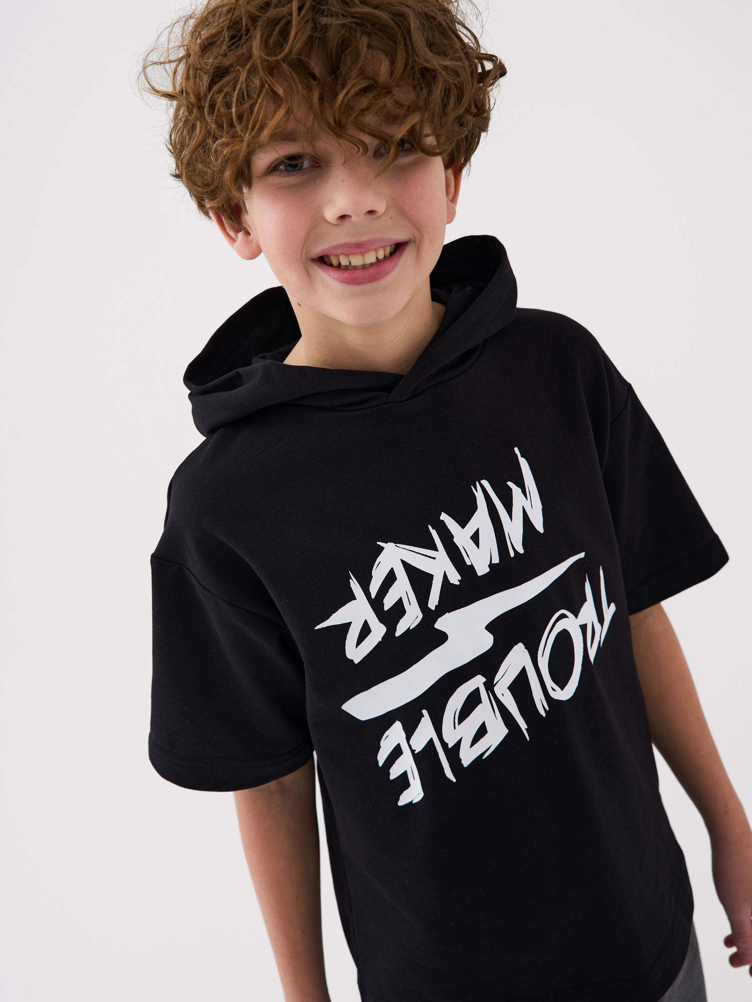 Изображение товара Футболка PlayToday 164 Оверсайз с капюшоном для мальчика подростка