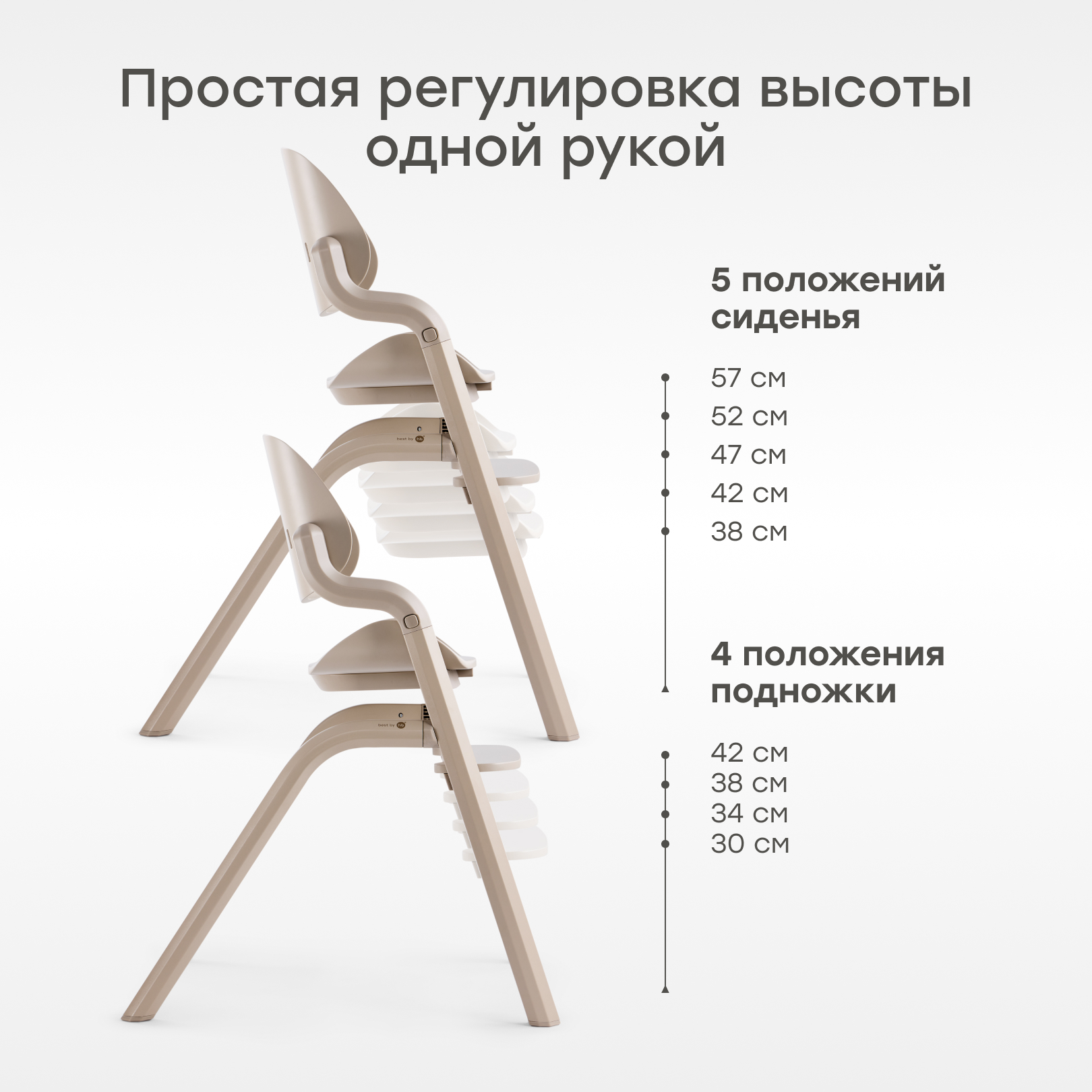 Стульчик для кормления Happy Baby Charley beige gray nova бежевый - фото 6