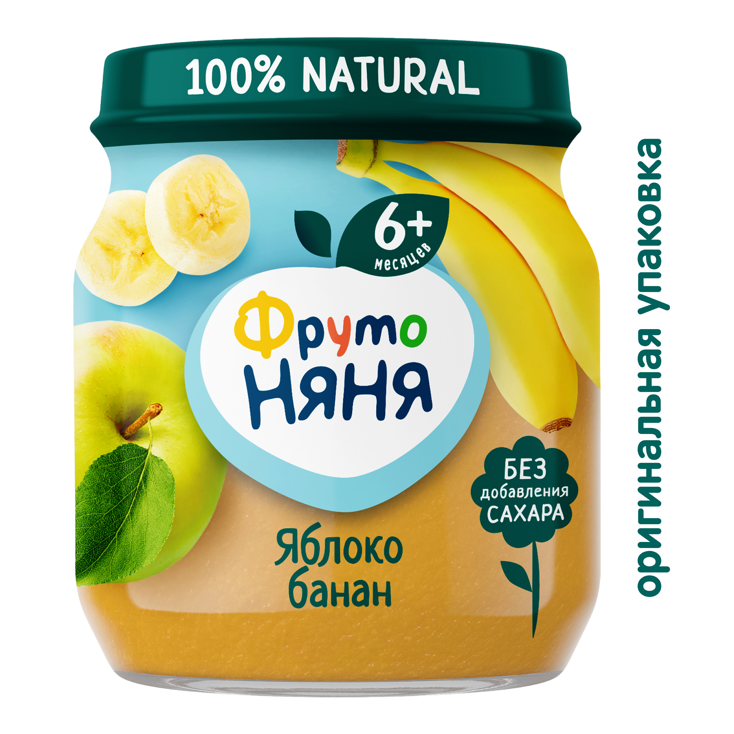 Пюре ФрутоНяня Яблоко и банан с 6 мес 100 г - фото 2