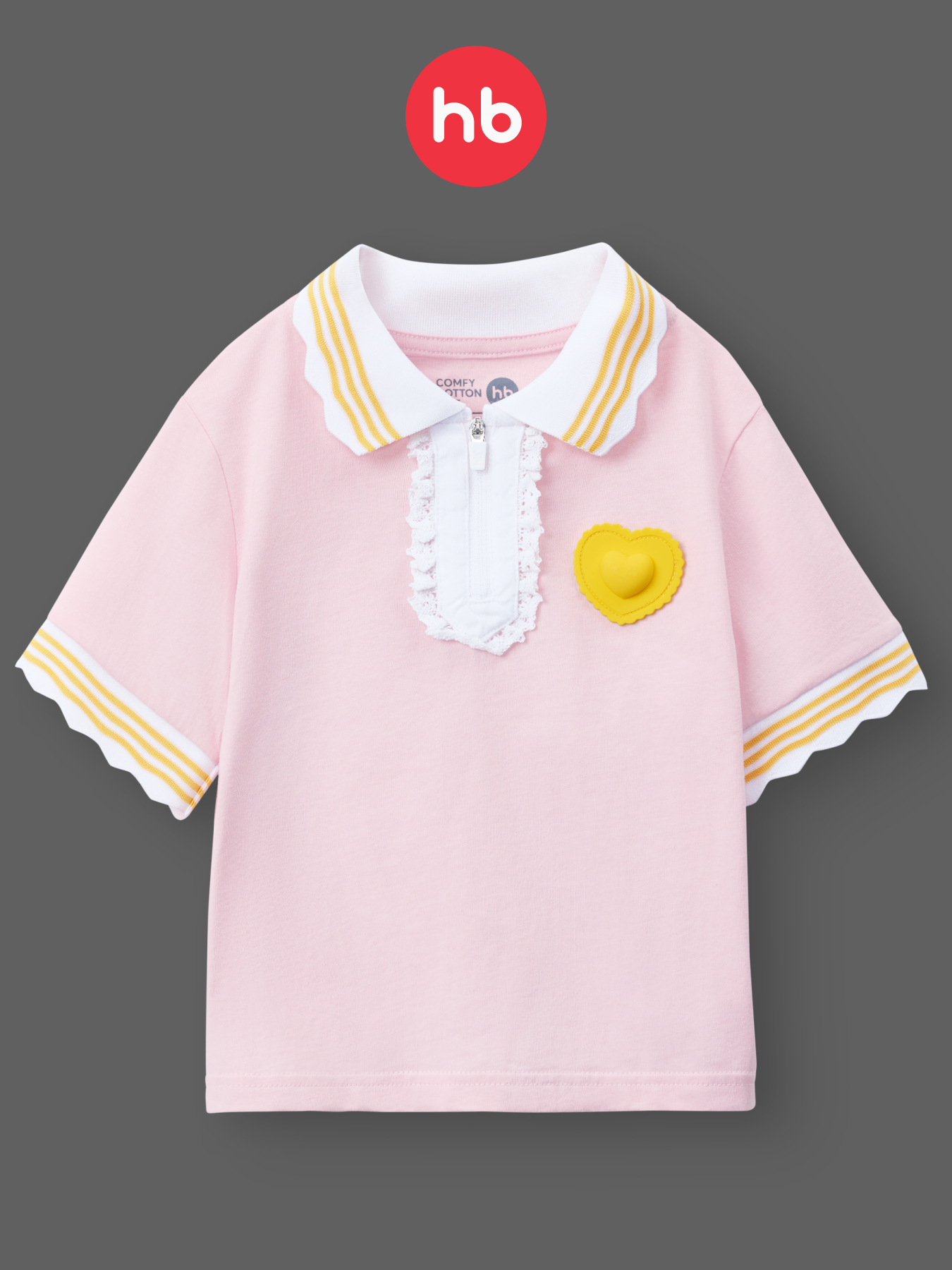 Поло Happy Baby 88660-1_pink(ravioli heart) - фото 2