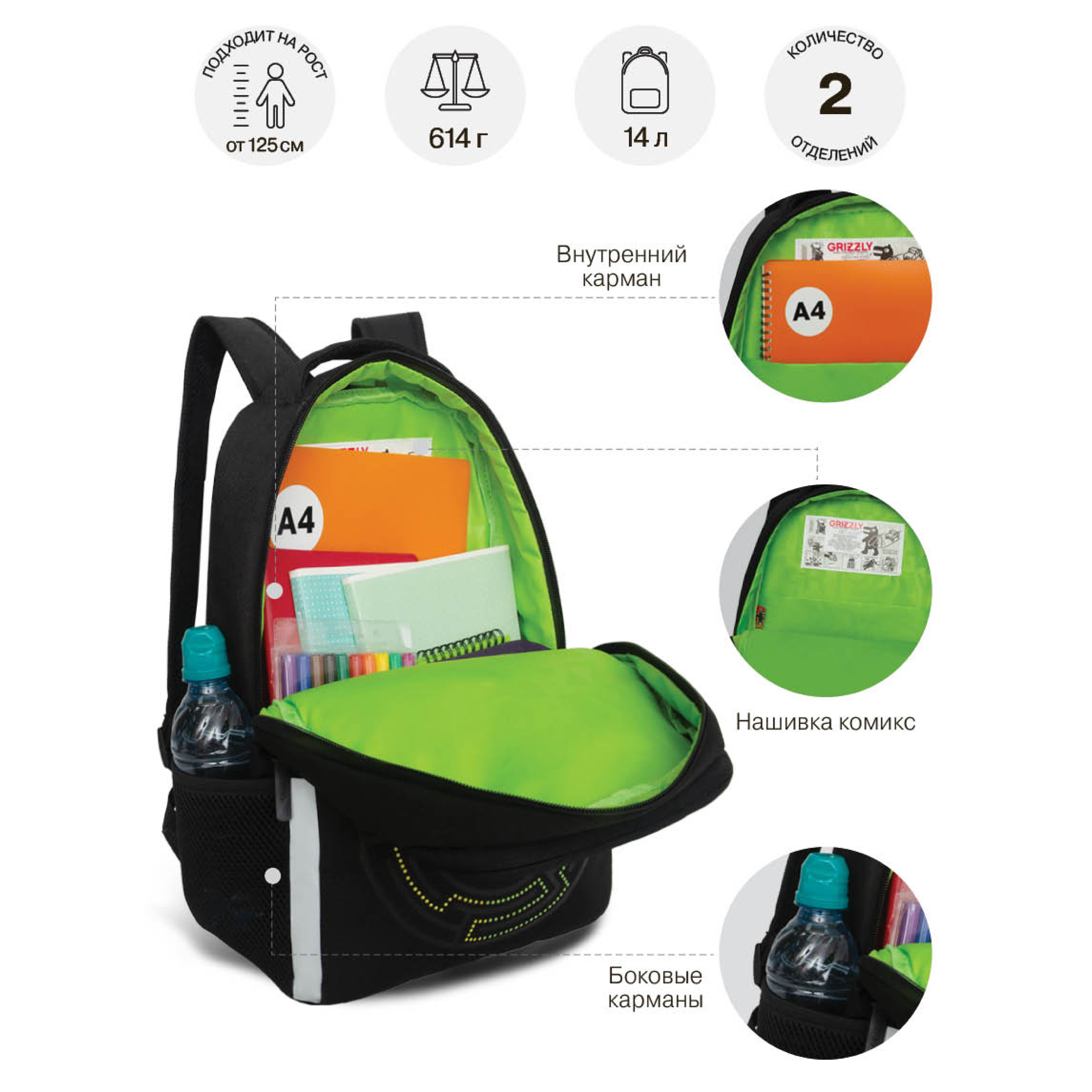Рюкзак Grizzly для мальчика - фото 7