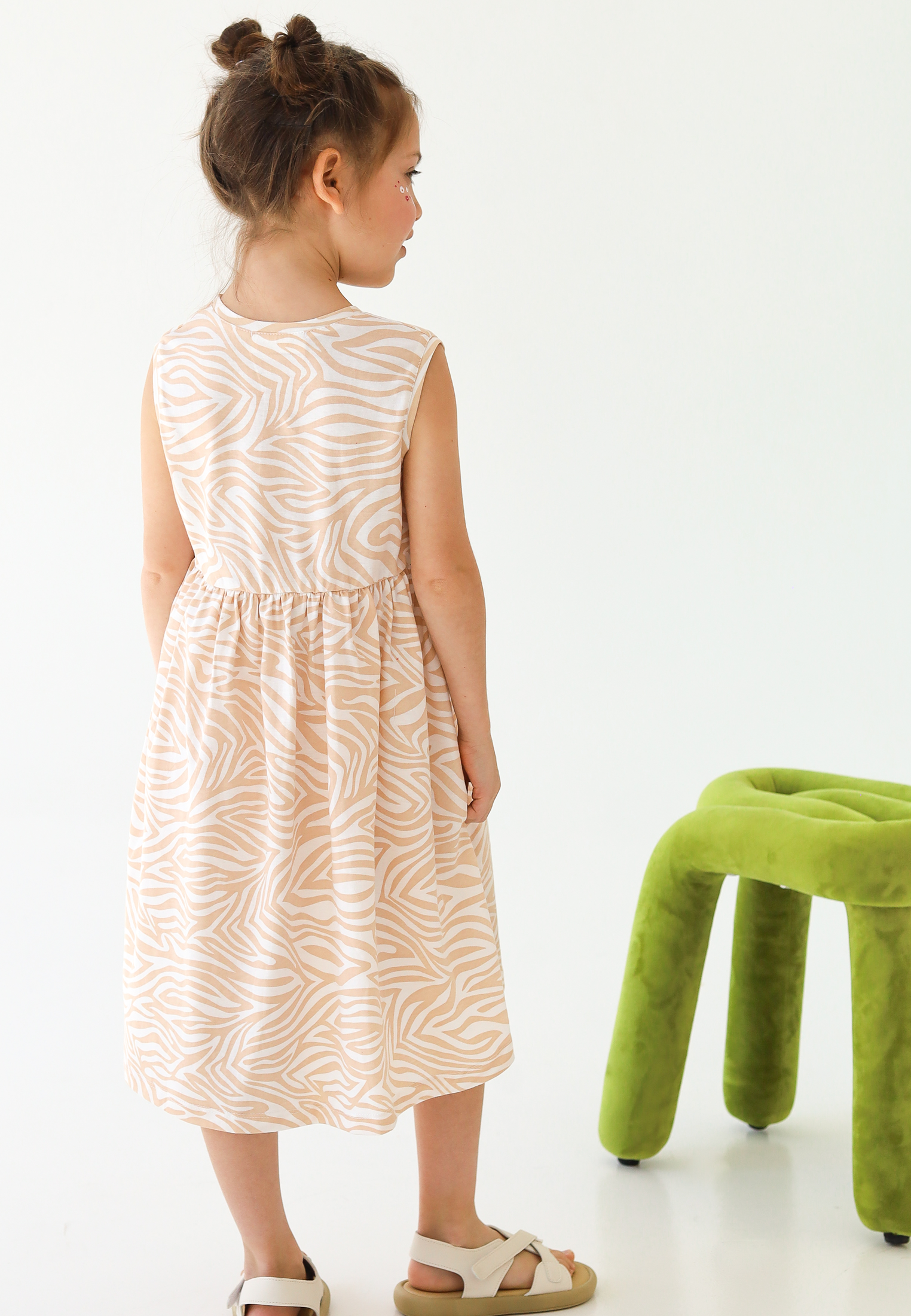 Платье MINIDINO Т-ПЛ-002Сарафан летний принт Зебра пряность - фото 3