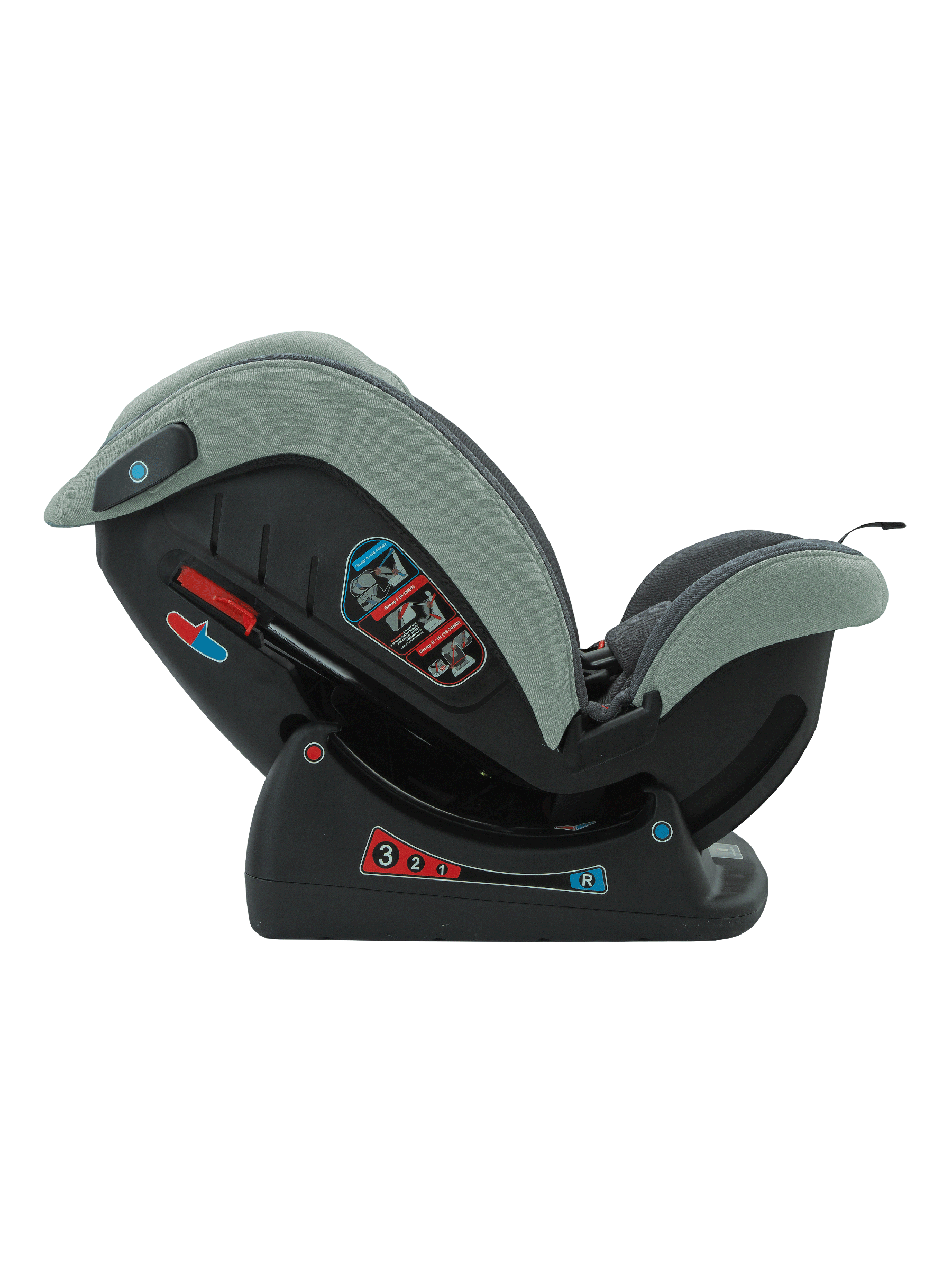 Автокресло Indigo Reflex зеленый-серый 0+/1/2/3 (0-36 кг) - фото 13