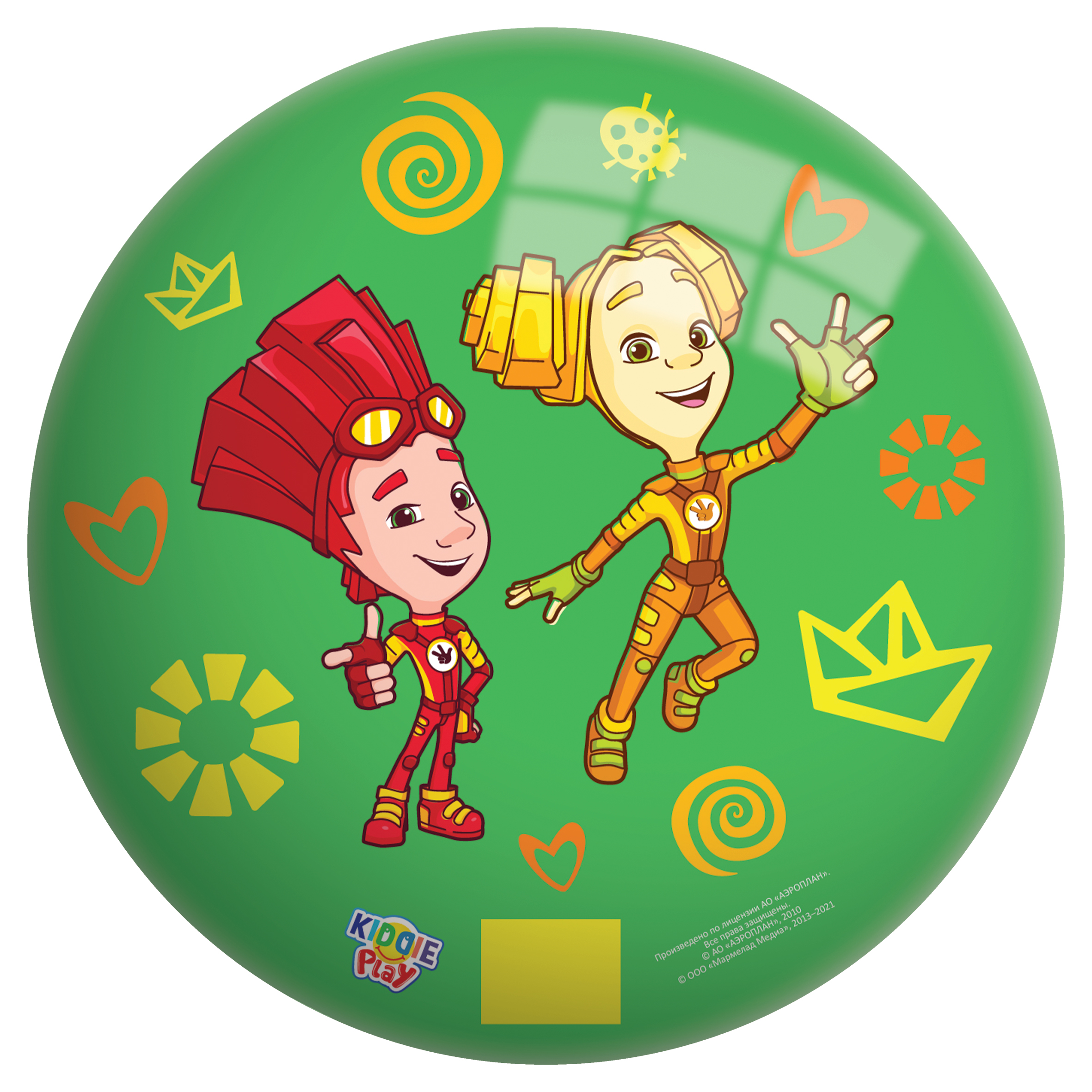Мяч KiddiePlay Фиксики 13см 3202 - фото 2