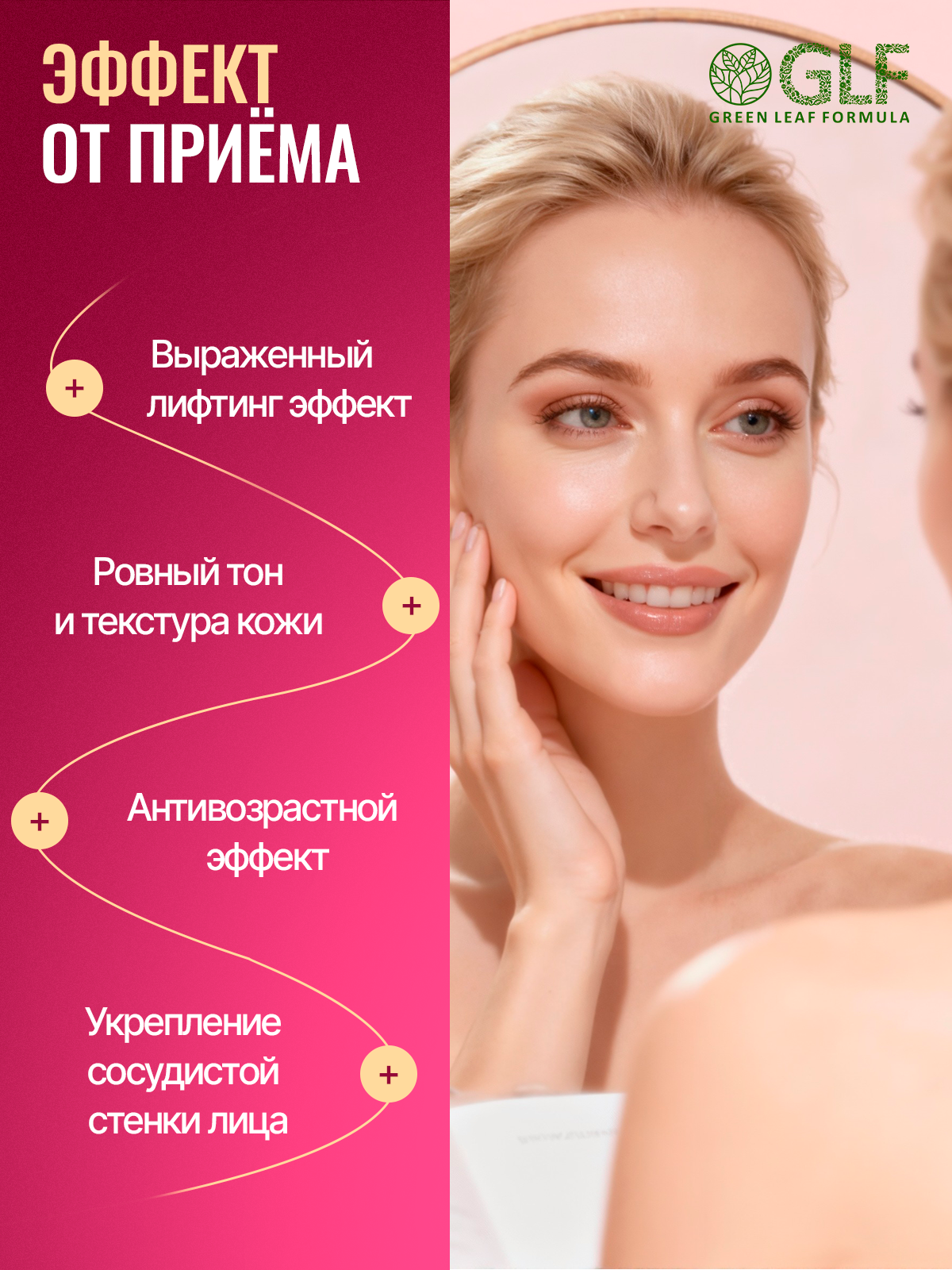 Лифтинг витамины для женщин Green Leaf Formula от купероза для кожи лица ANTI-AGE - фото 2