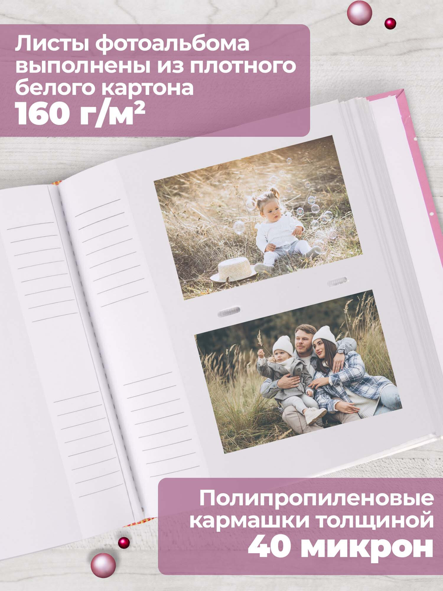 Фотоальбом Brauberg It is a girl на 200 фото бумажные страницы розовый - фото 2