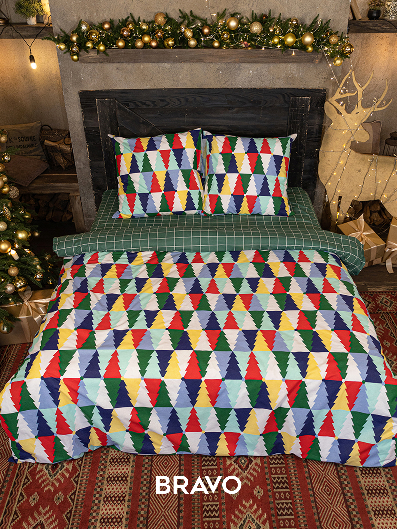 Комплект постельного белья BRAVO Elki двуспальный 4 предм. - фото 8