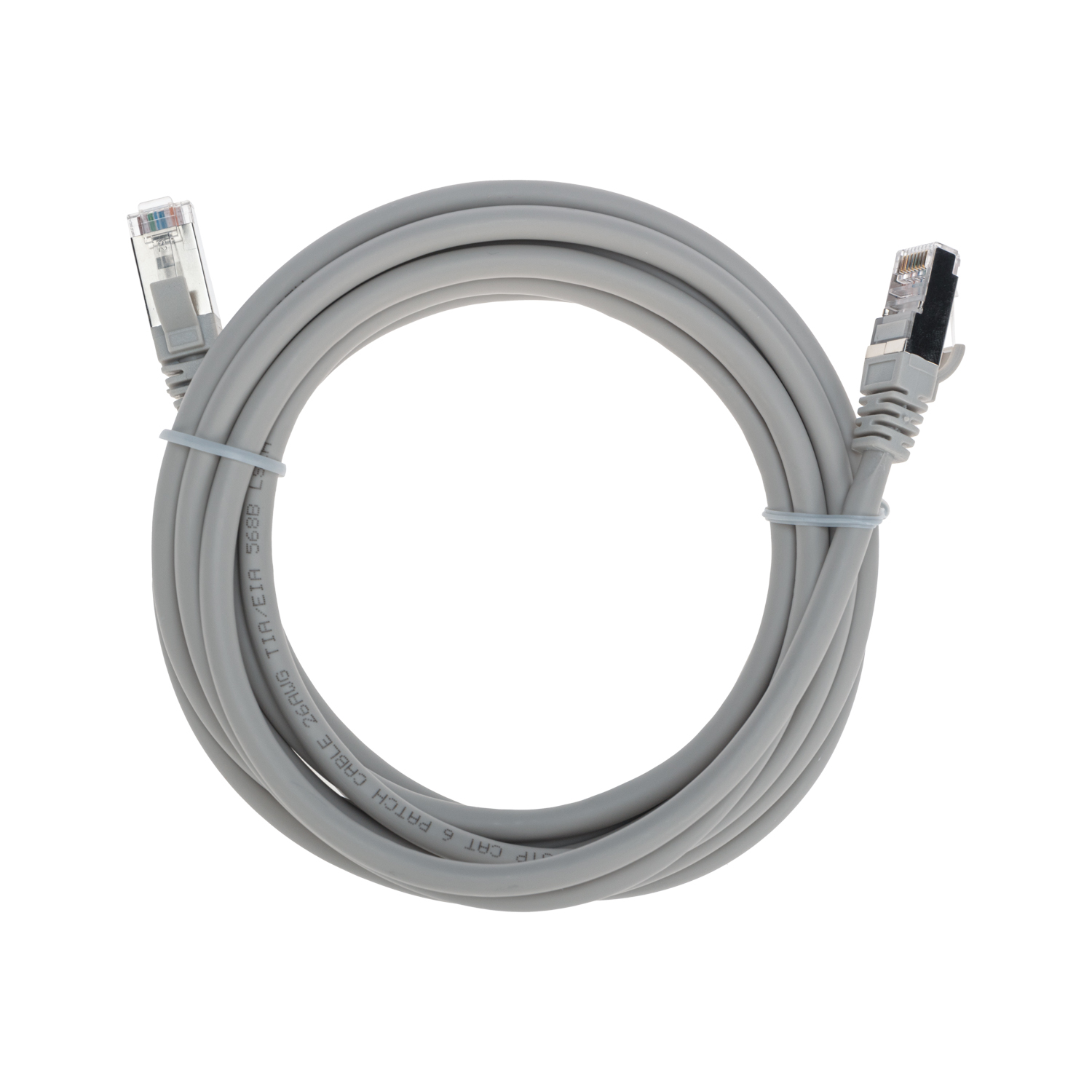 Патч-корд REXANT 3 метра Cat 6 RJ45-RJ45 26AWG LSZH серый - фото 1