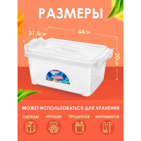 Контейнер elfplast для хранения прозрачный 22 л 44x31.5x21.5 см