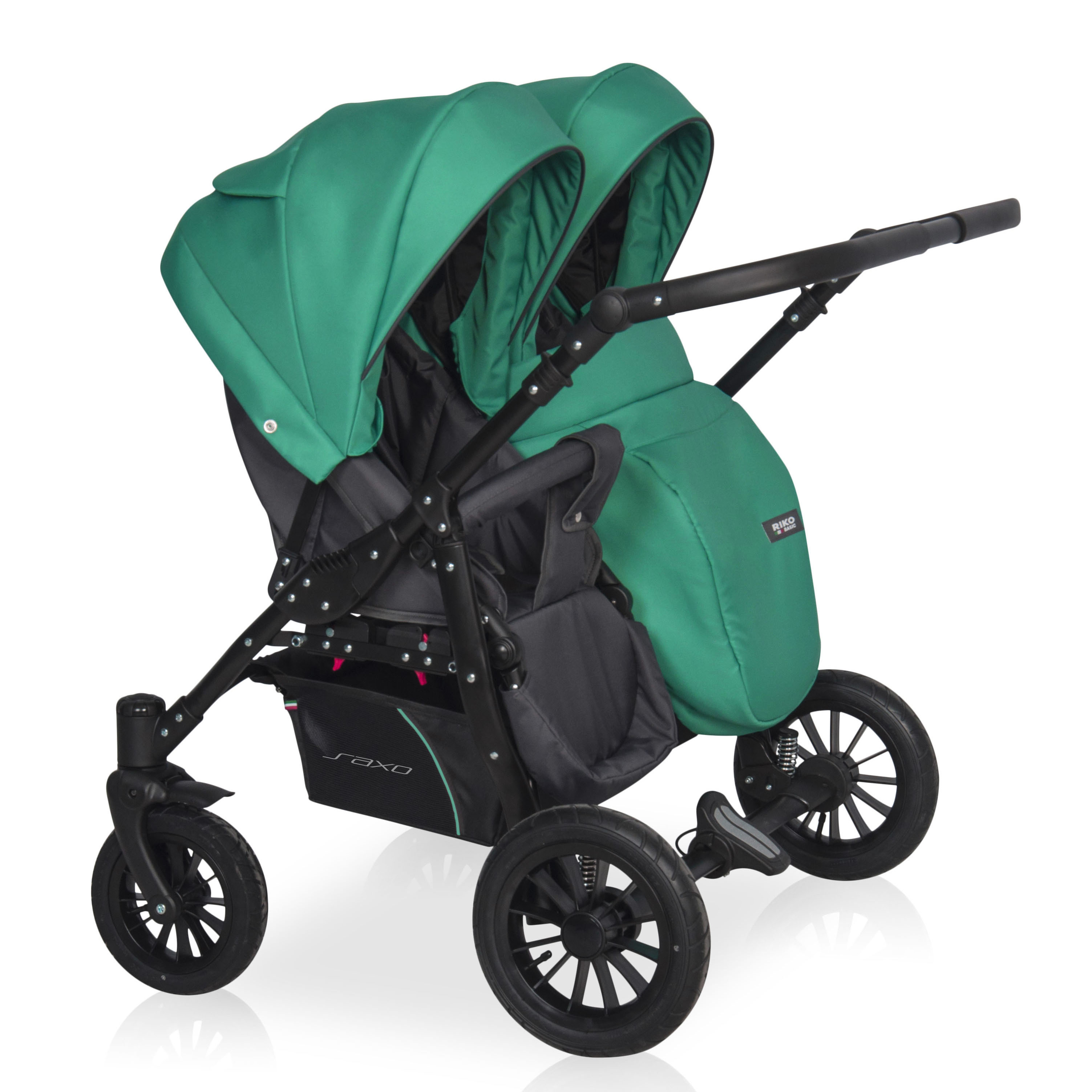 Коляска 2в1 для двойни Riko Basic Saxo бирюзовый - фото 2