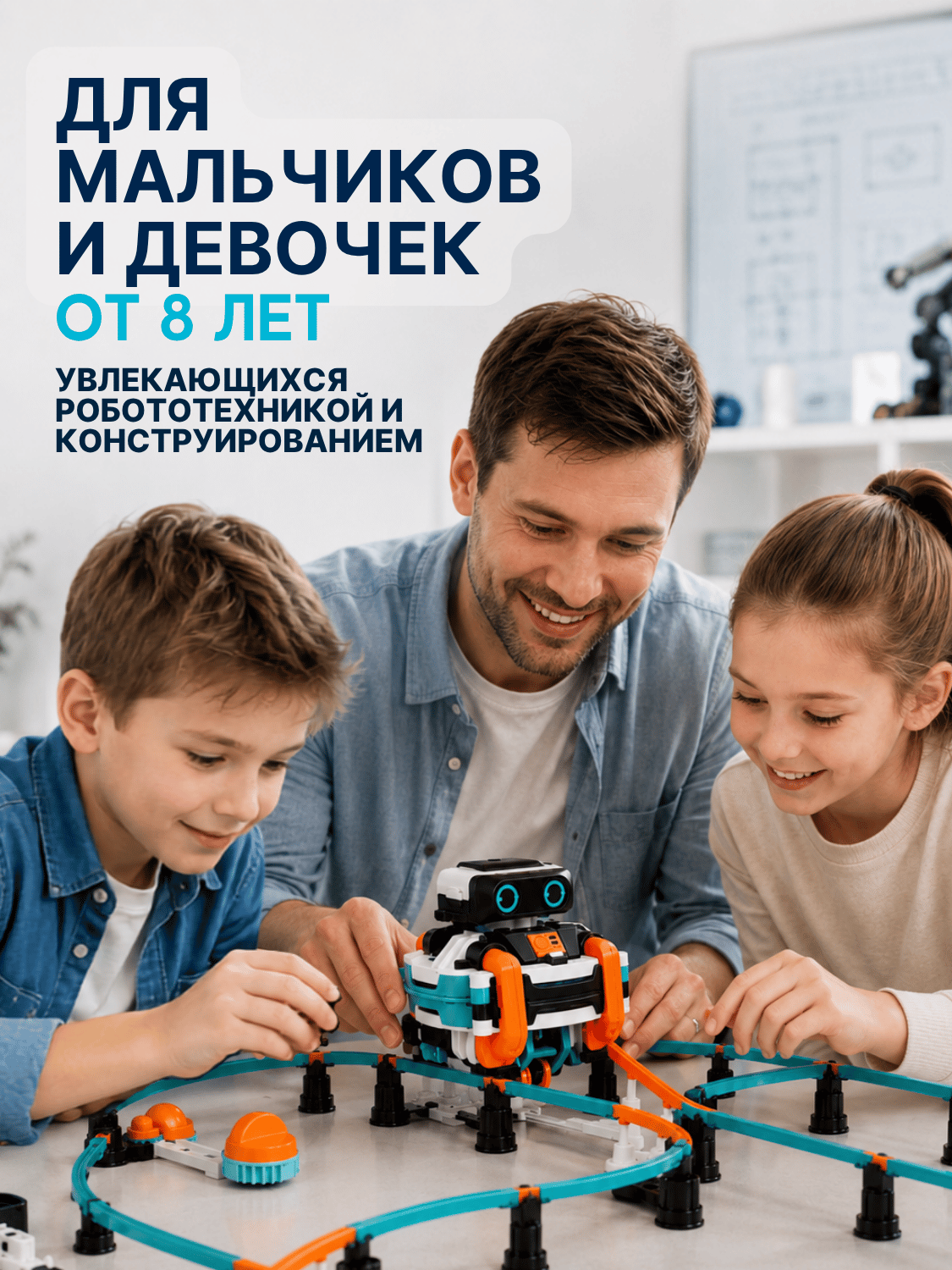 Конструктор Bondibon Робототехника Робот монорельс 186 дет. - фото 3