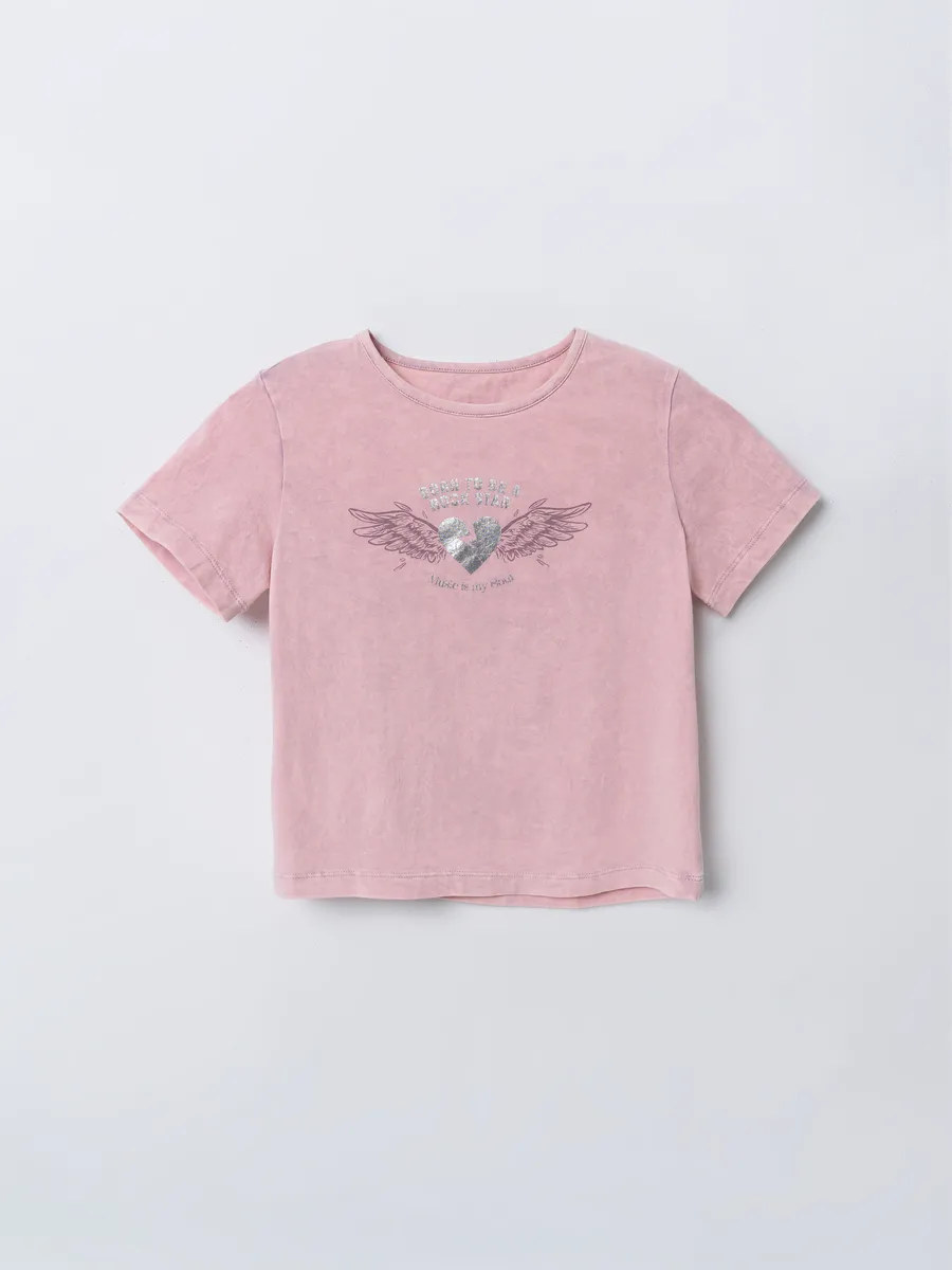 Футболка Mark Formelle (Марк Формэль) 117946/ACID WASH сиреневый +печать - фото 5