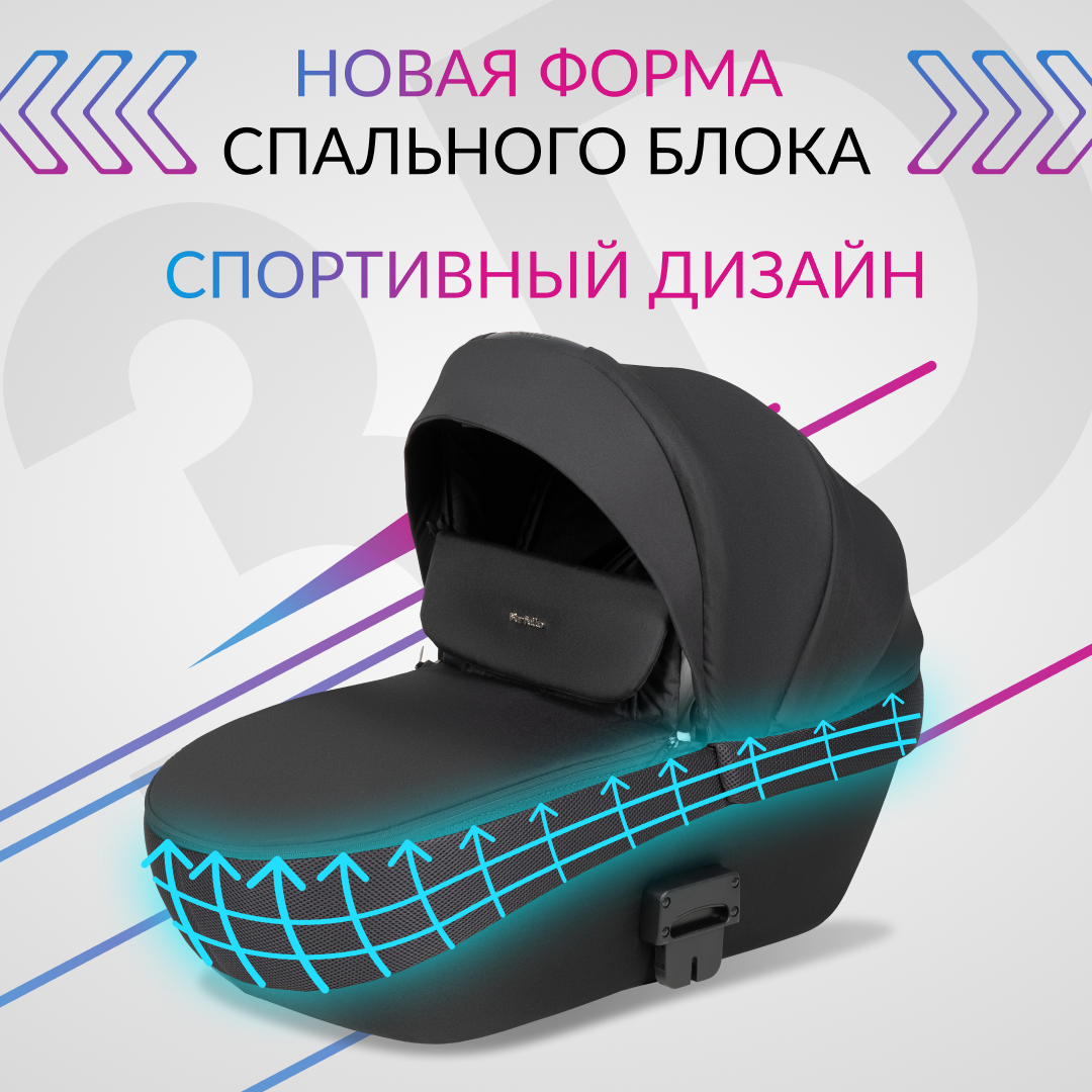 Коляска 3в1 Farfello Molly Pro черный - фото 4