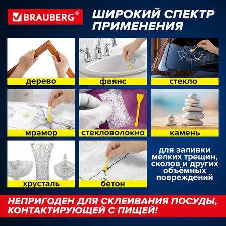 Клей Brauberg эпоксидный двухкомпонентный универсальный суперпрочный