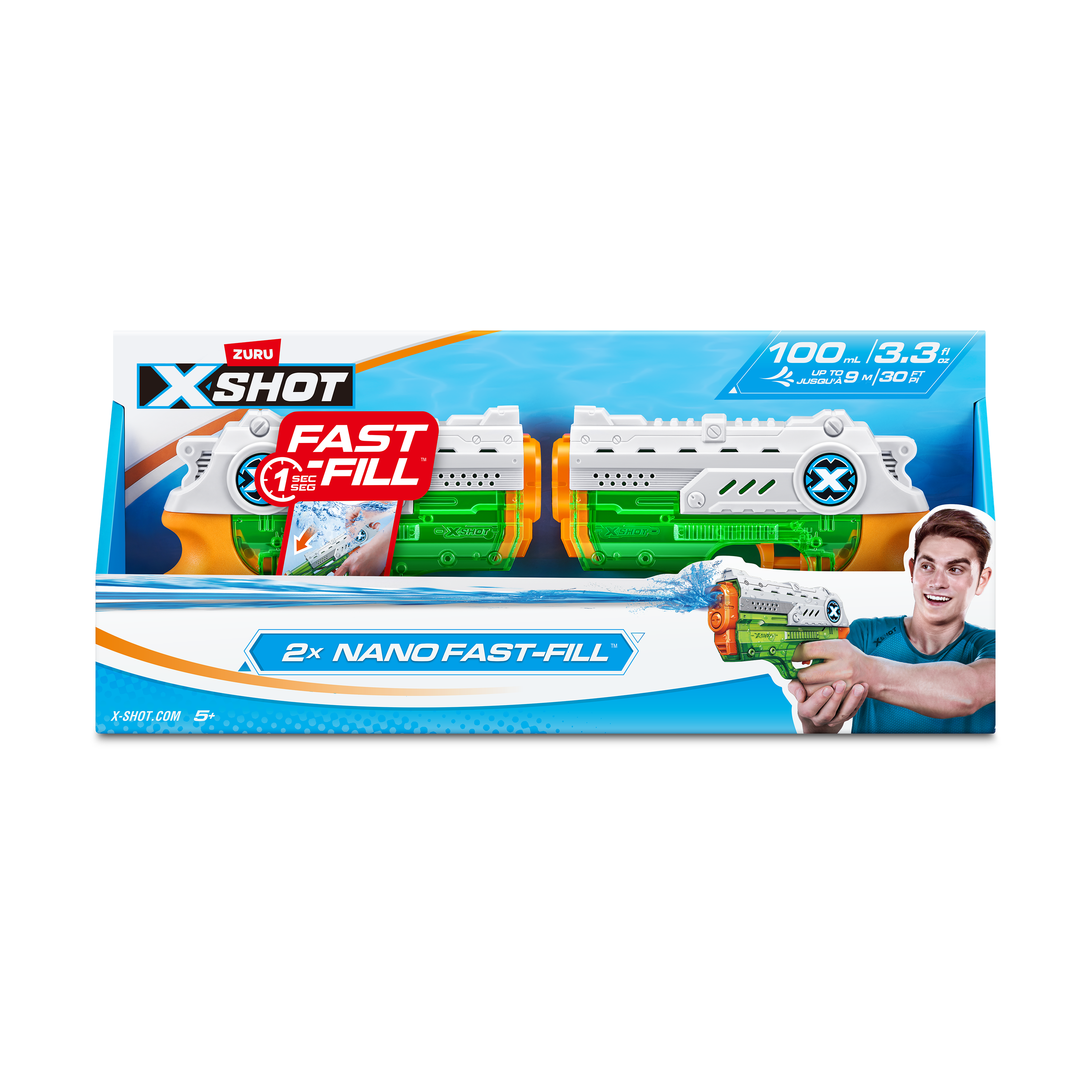 Бластер водный Zuru XSHOT  Fast Fill Nano 2 штуки в наборе - фото 1