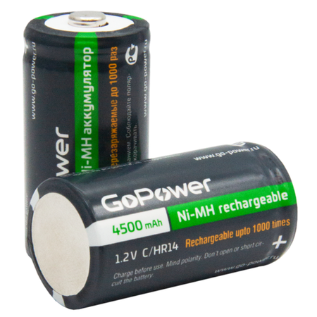 Аккумуляторные батарейки GoPower HR14 C BL2 NI-MH 4500mAh