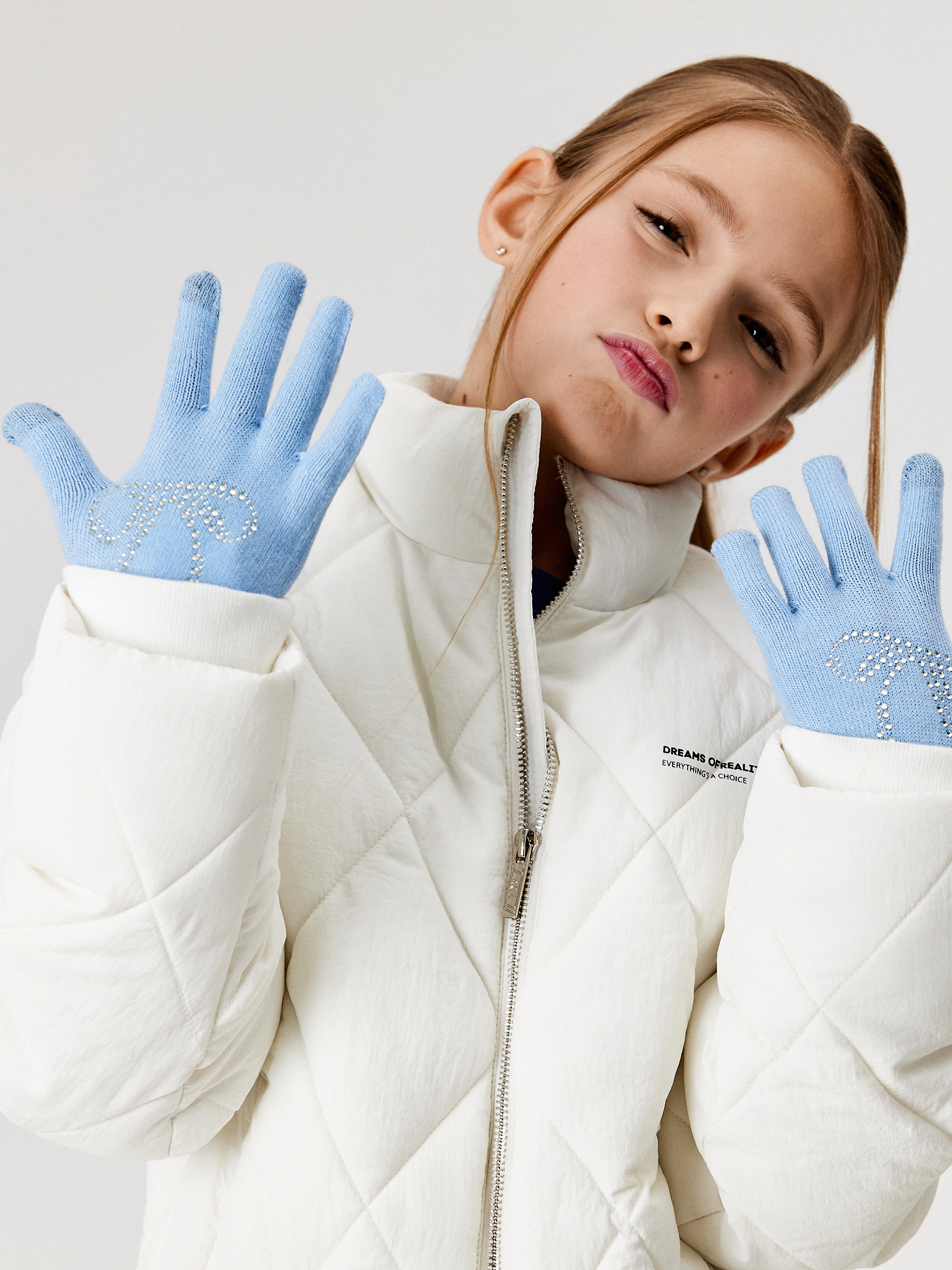 Изображение товара Перчатки Acoola вязаные с аппликацией из страз для детей