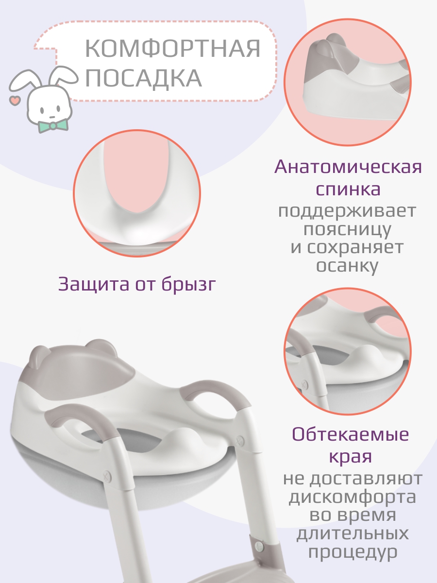 Накладка на унитаз KidWick Panda серый - фото 2