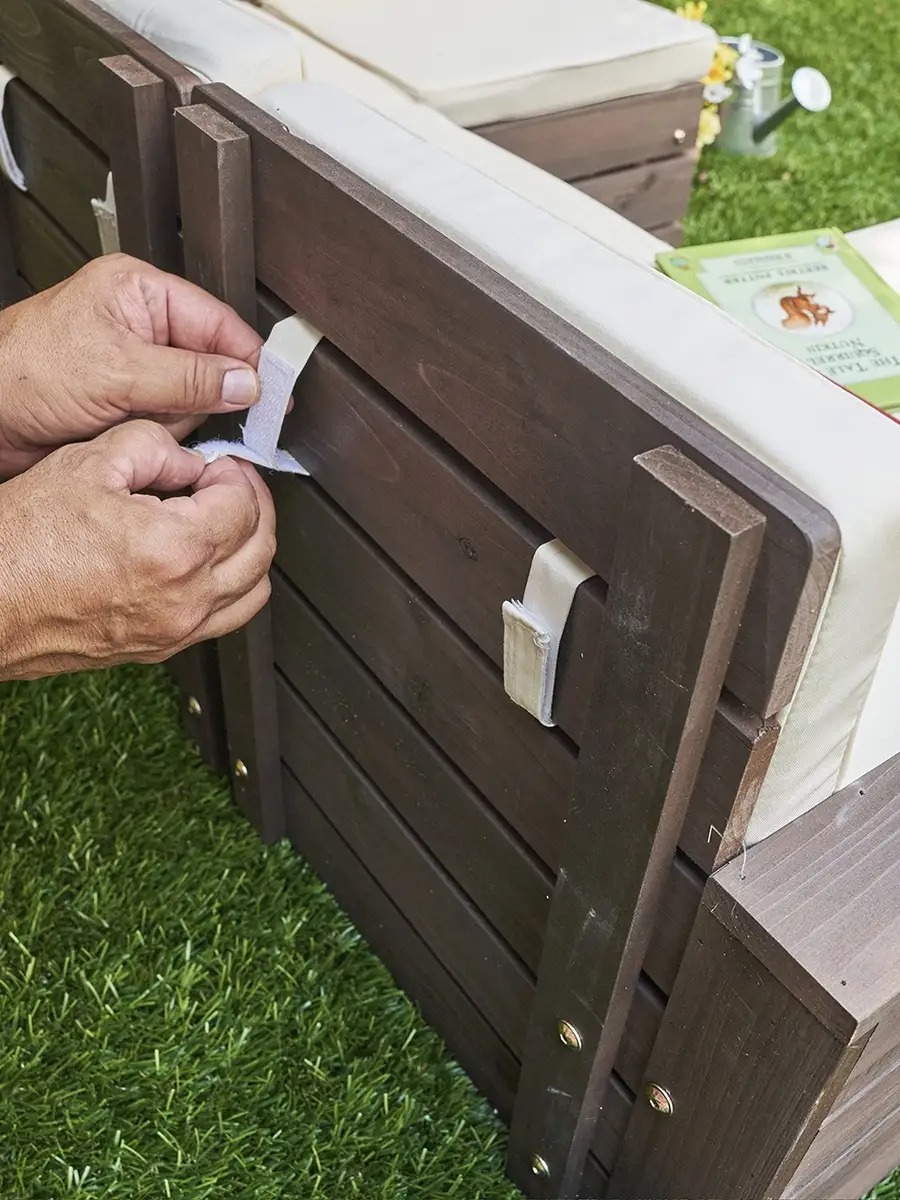 Набор садовой мебели для детей KidKraft секционный диван пуф-стол зонт бежево-коричневый 20305_KE - фото 6