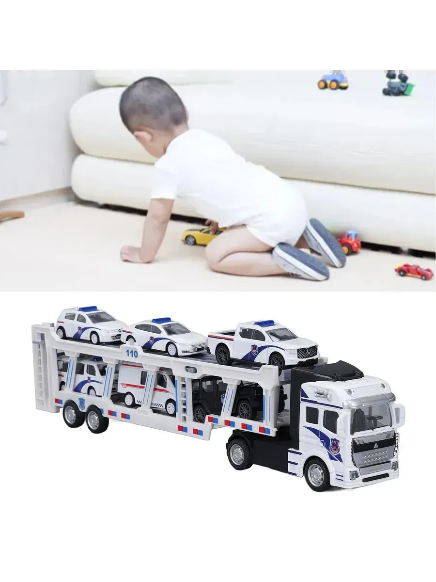 Автовоз CyberToy 6 полицейских машинок 80012 - фото 14