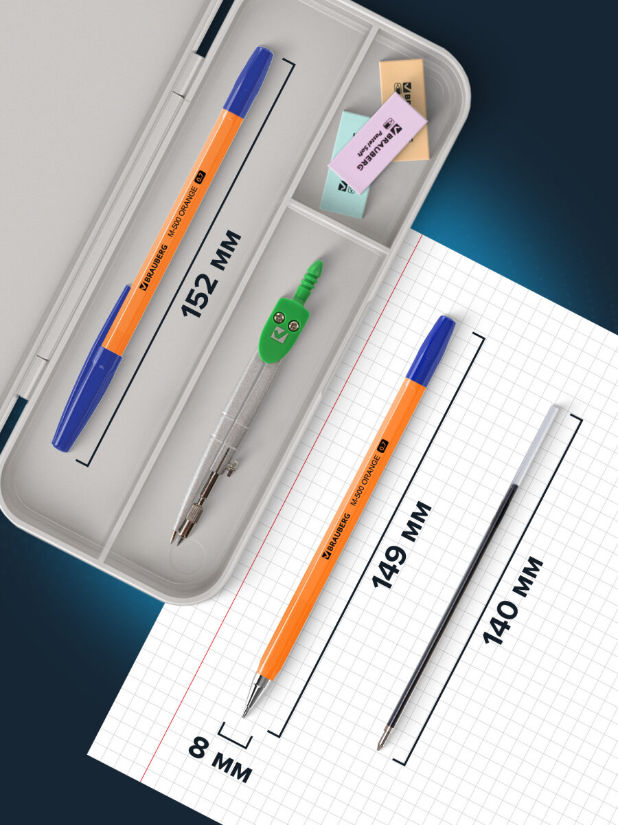 Ручка шариковая Brauberg 50 шт. - фото 3