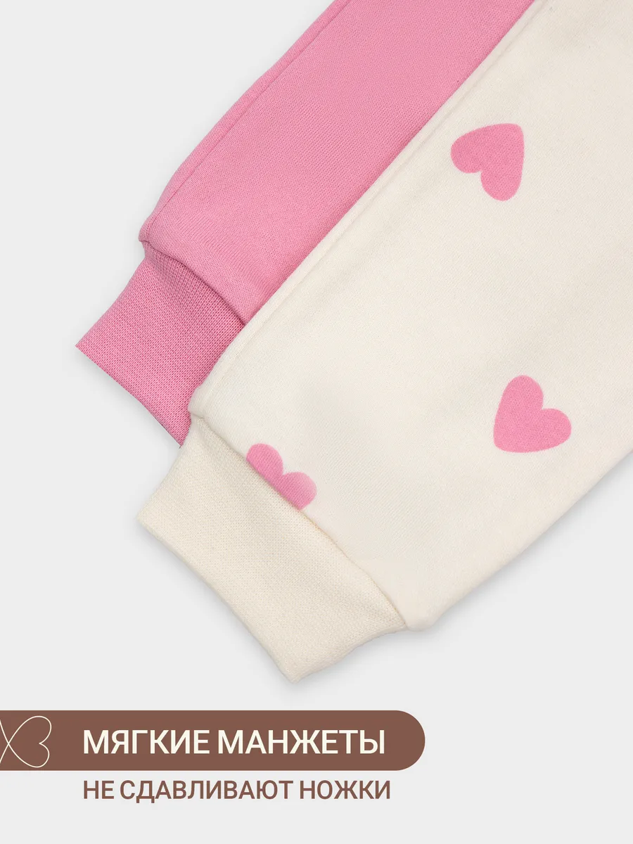 Штанишки 2 шт Mark Formelle (Марк Формэль) 85113-2/сердечки на молоке +розовый - фото 12