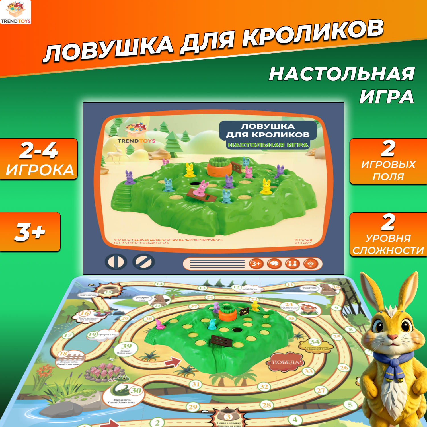 Настольная игра TrendToys Ловушка для кроликов - фото 1