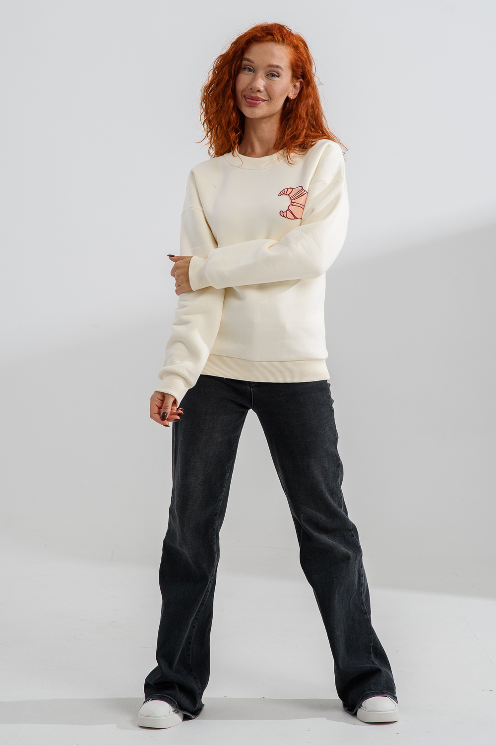 Свитшот Натали Суслова 8572 молочный+круассан - фото 5