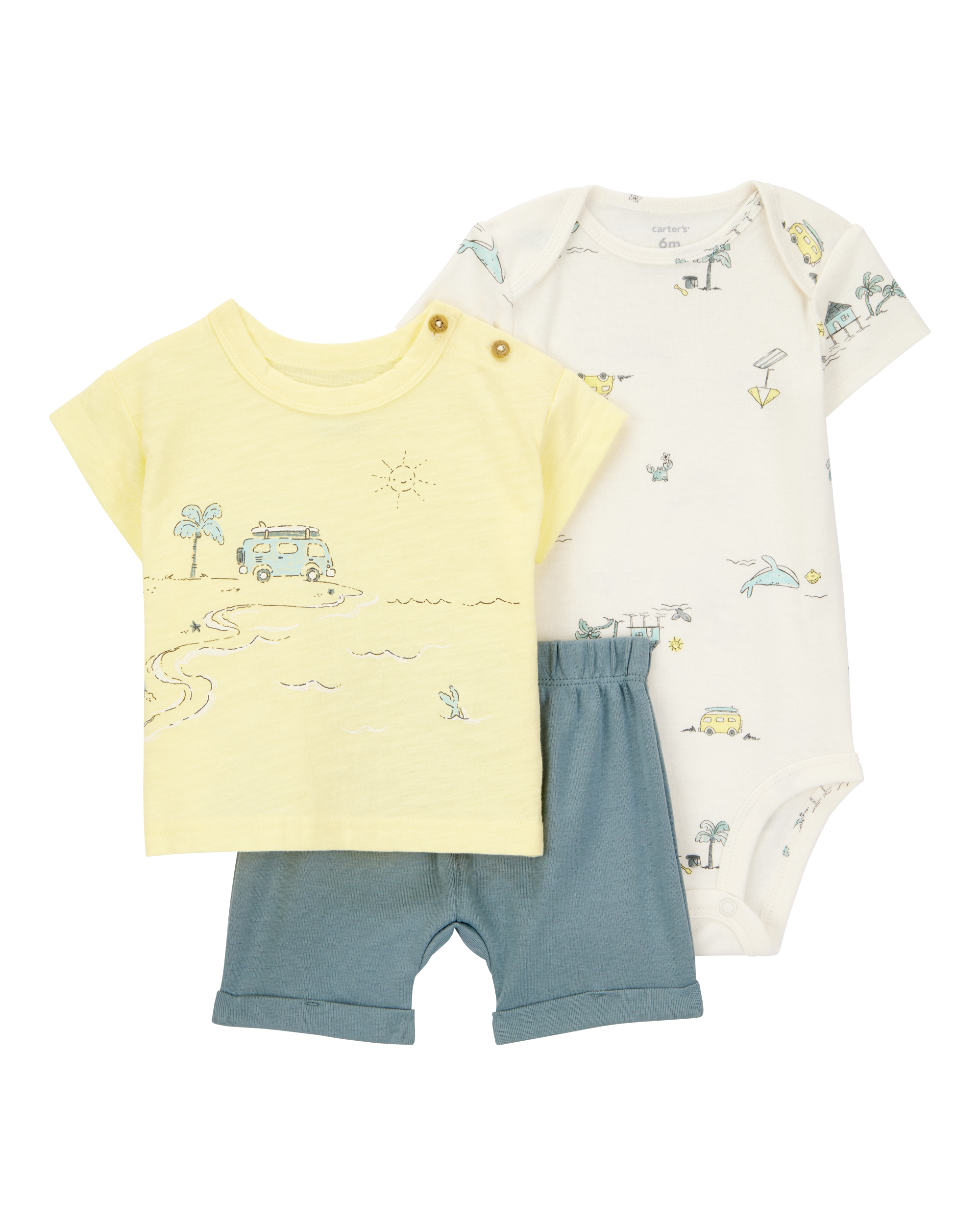 Изображение товара Комплект Carter's Летний набор для мальчика: футболка, шорты, боди