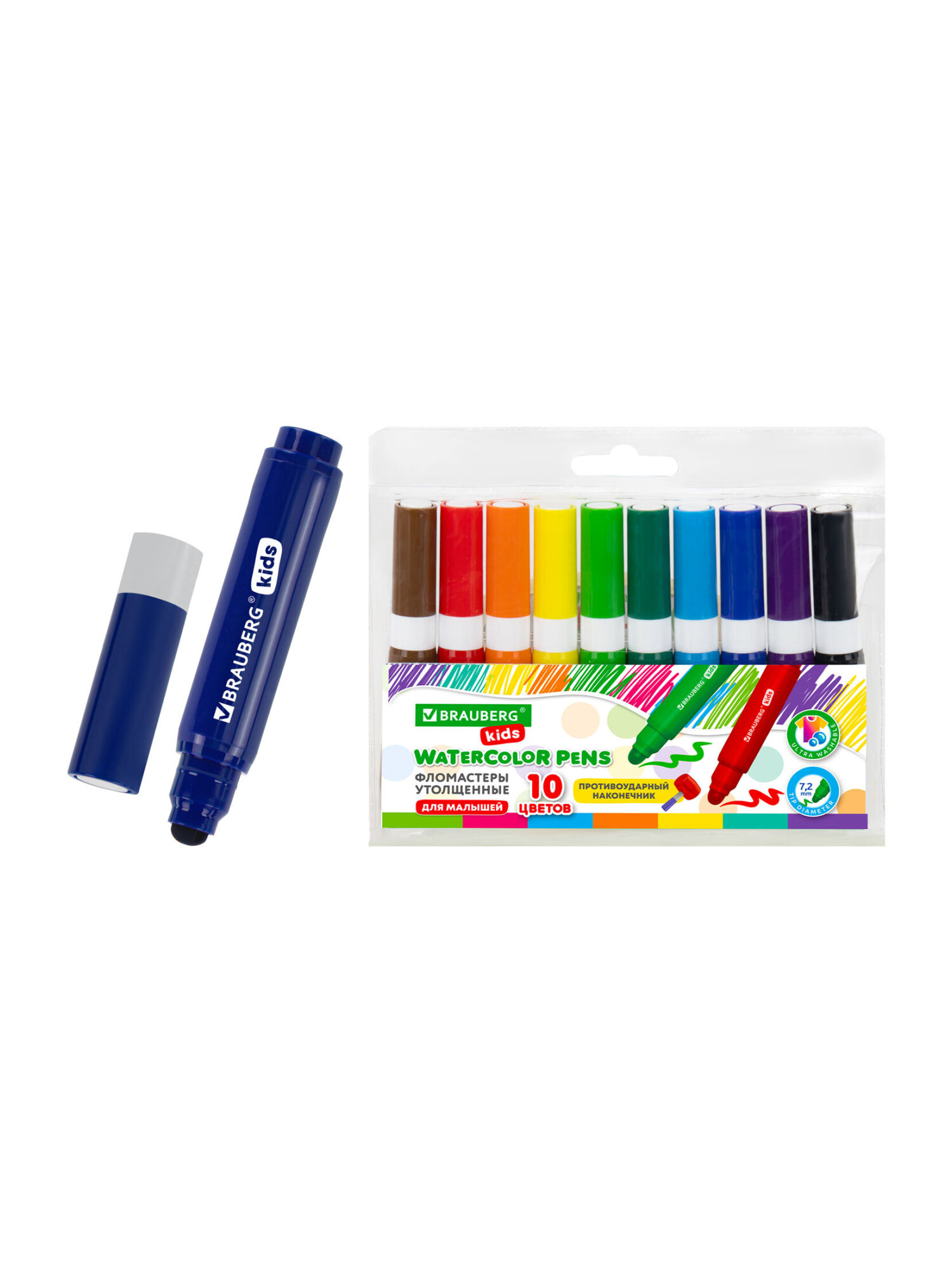 Фломастеры Brauberg 10 шт. - фото 9