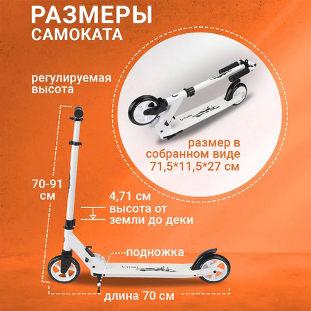 Самокат Рыжий кот двухколесный