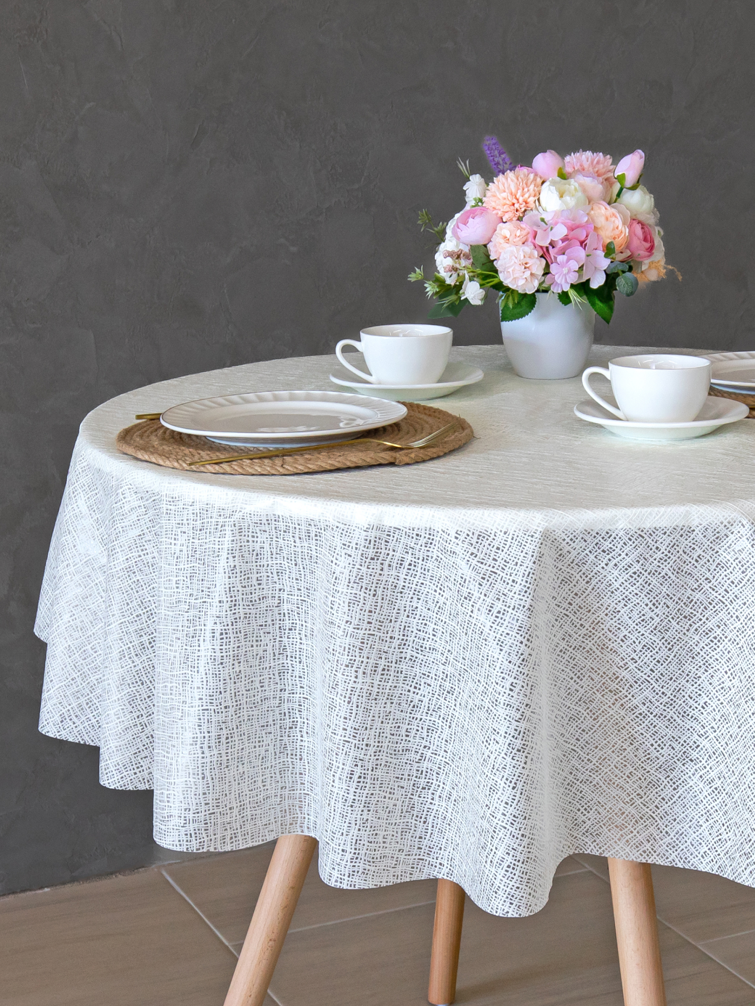 Скатерть круглая на стол VILINA Элегия d-128 см. - фото 6