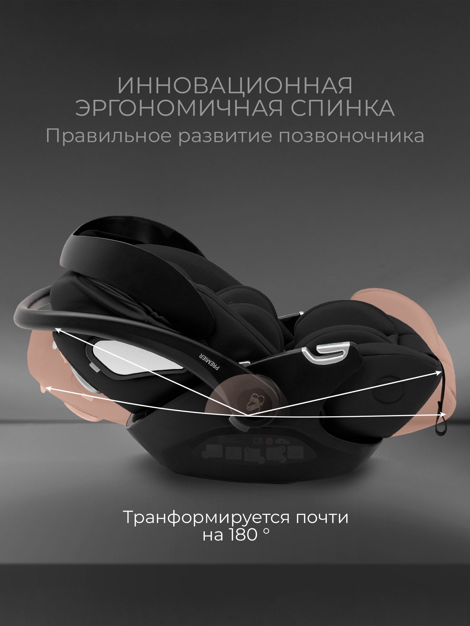 Автокресло Sweet Baby Premier WG06 Pro Black 0 (0 -13 кг) черный - фото 2