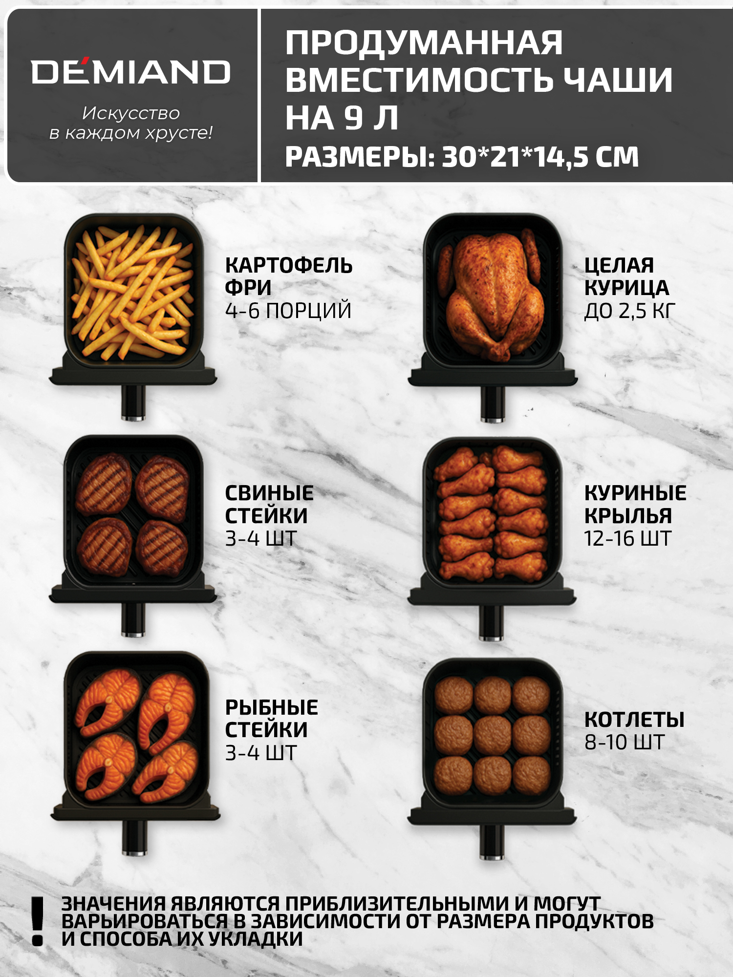 Аэрогриль DEMIAND Sanders Max c Wi-Fi 9 л - фото 11