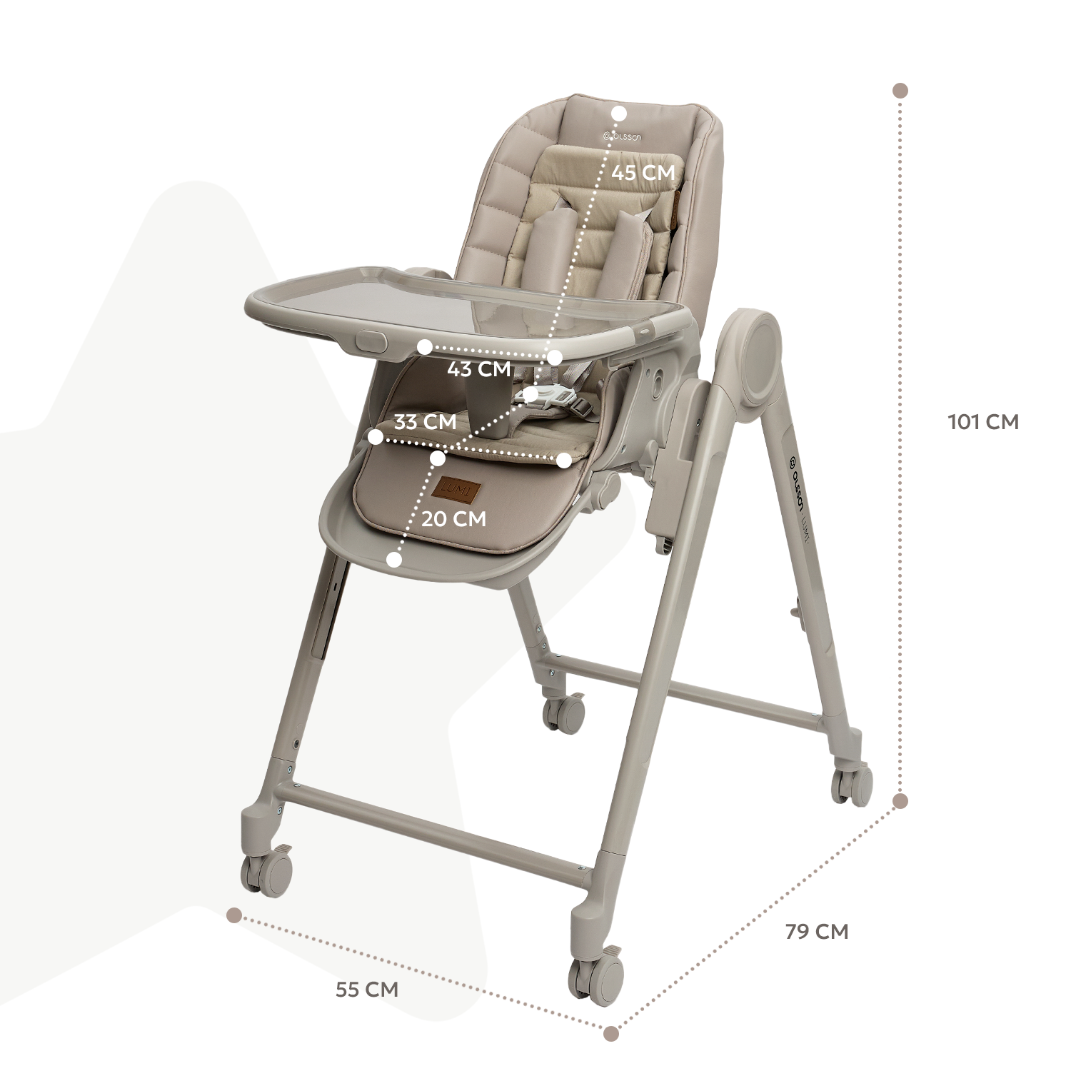 Стульчик для кормления Olsson Lumi серый - фото 8