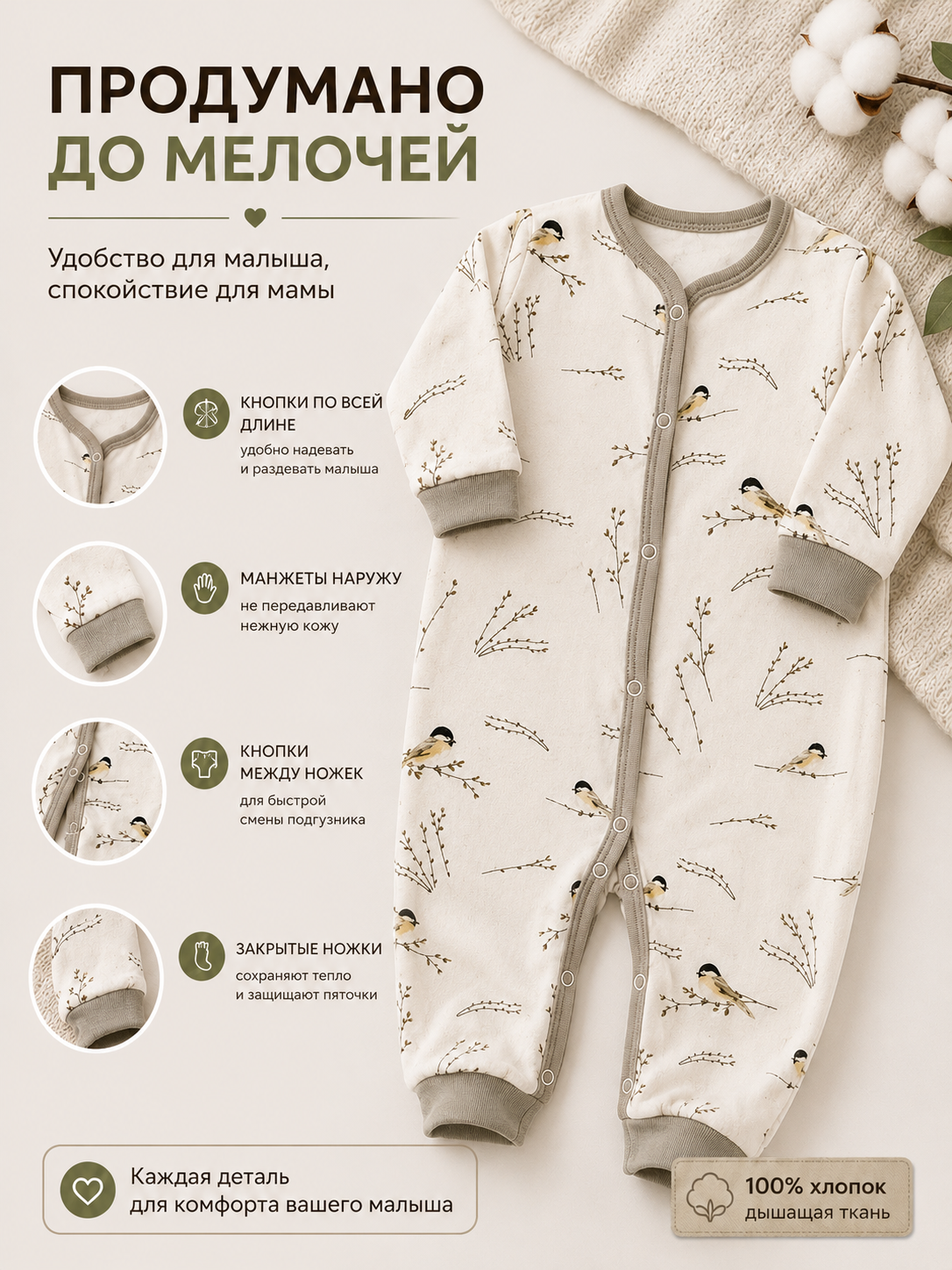 Комбинезон Milkymania 120синичкибезследа - фото 10