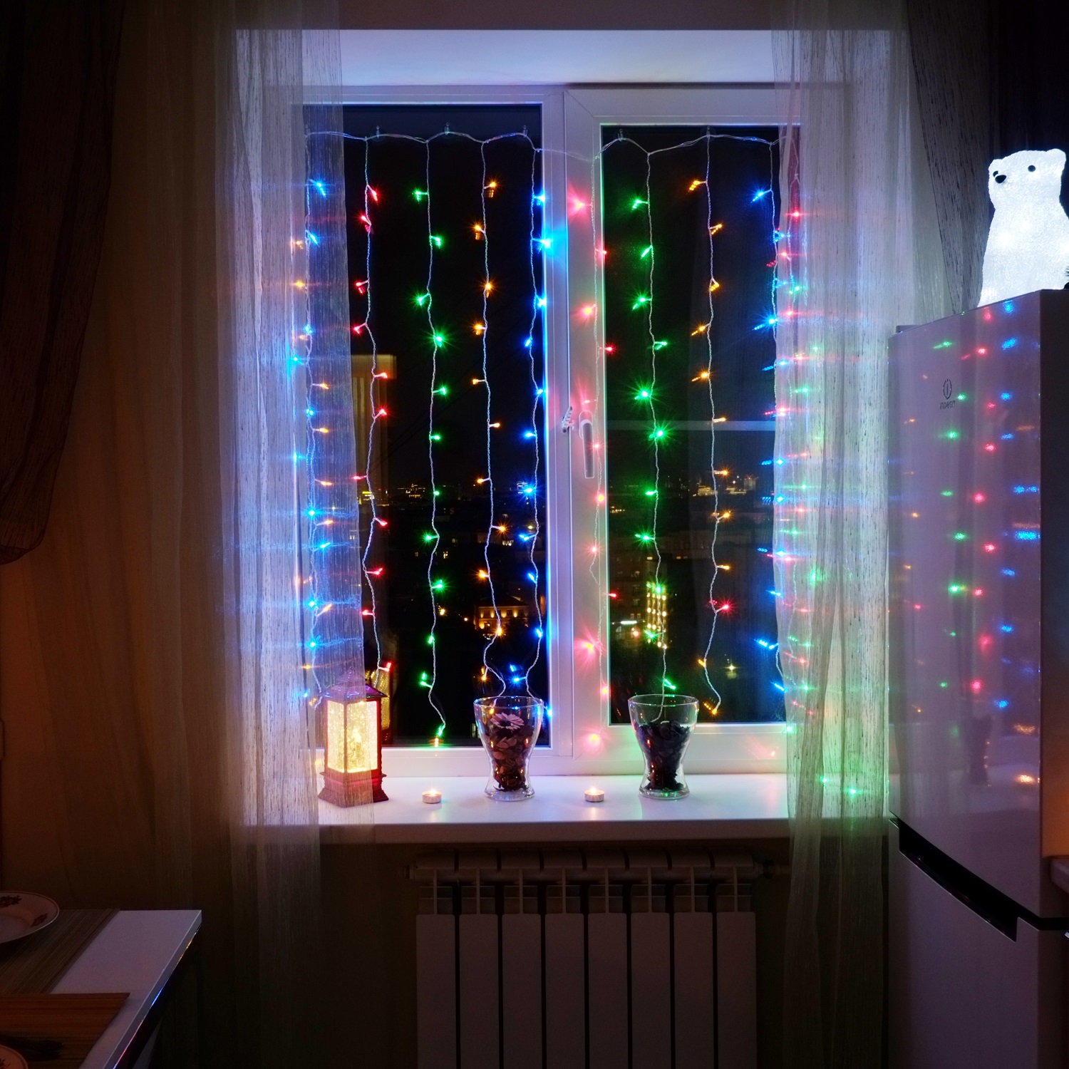 Светодиодная гирлянда NEON-NIGHT Дождь-занавес 2х3 м 8 режимов свечение мультиколор - фото 3