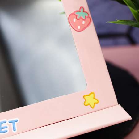 Зеркало настольное для макияжа iLikeGift Planet bunny pink
