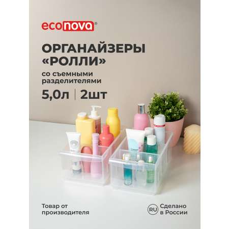 Набор органайзеров РОЛЛИ Econova 5л, 16,8*30,5*12,9см, 2шт., бесцветный