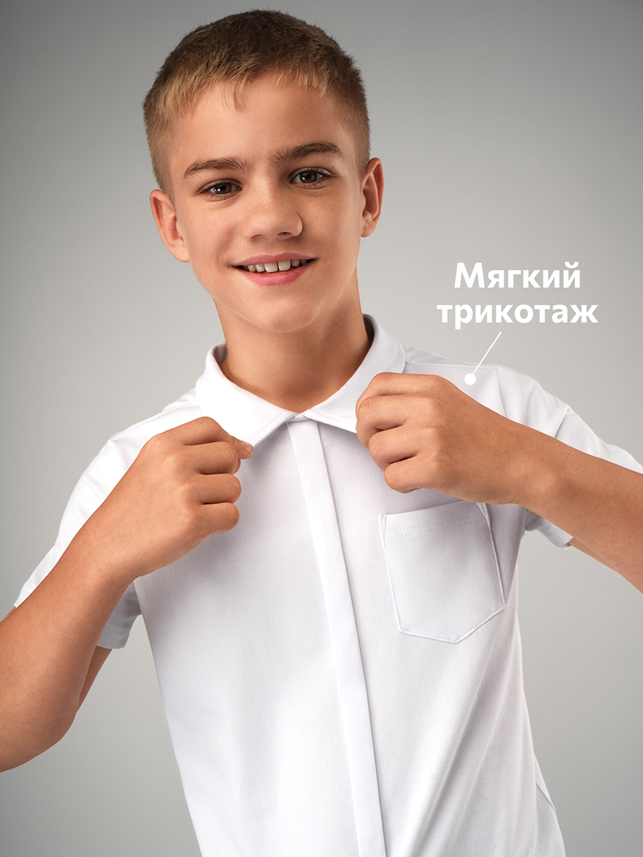 Футболка-поло HappyFox HF55152белый - фото 4