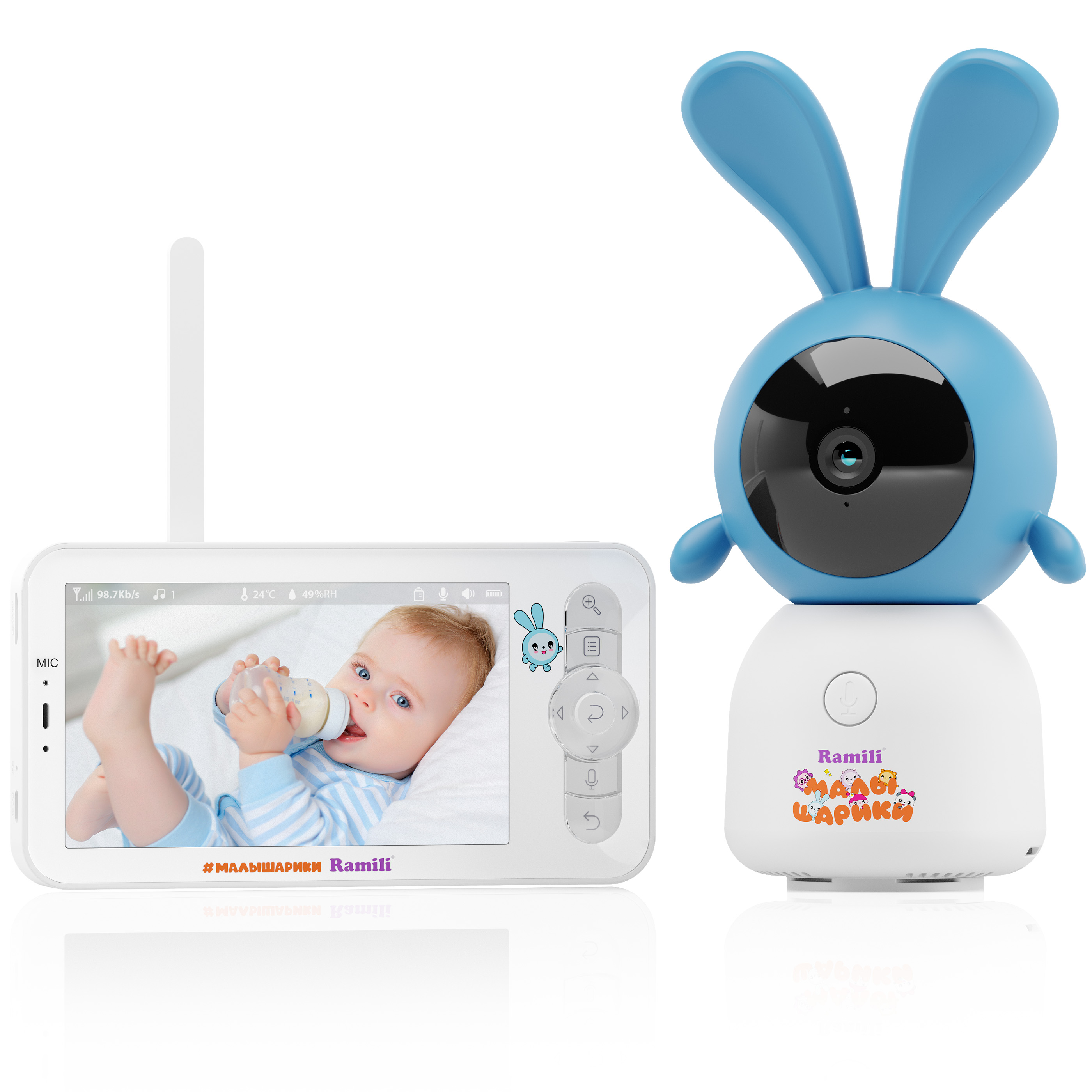 Видеоняня Ramili Baby RV100KROSH Крошик, Малышарики, с креплением - фото 12