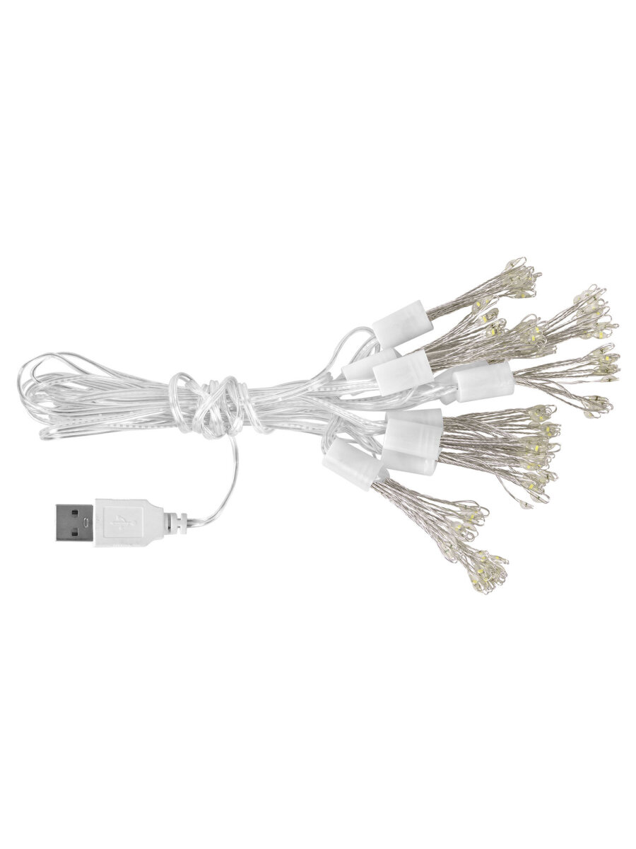 Гирлянда новогодняя Золотая сказка интерьерная для дома и на елку 10 пучков USB светодиодная - фото 6