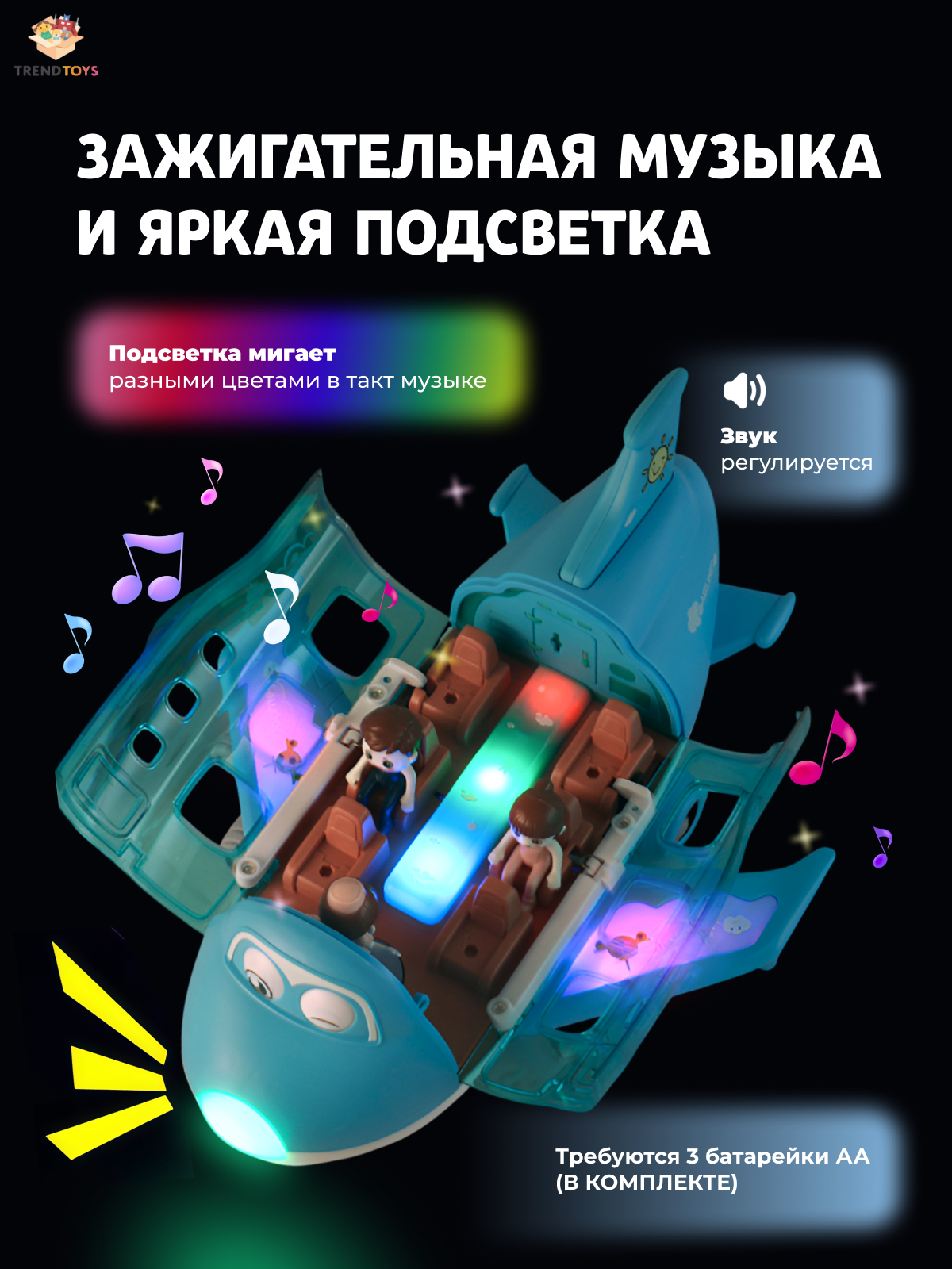Самолет TrendToys интерактивный, музыкальный LDG2010 - фото 4