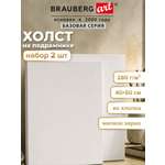 Холст для рисования Brauberg на подрамнике 40х50 см грунтованный 100% хлопок набор 2 штуки